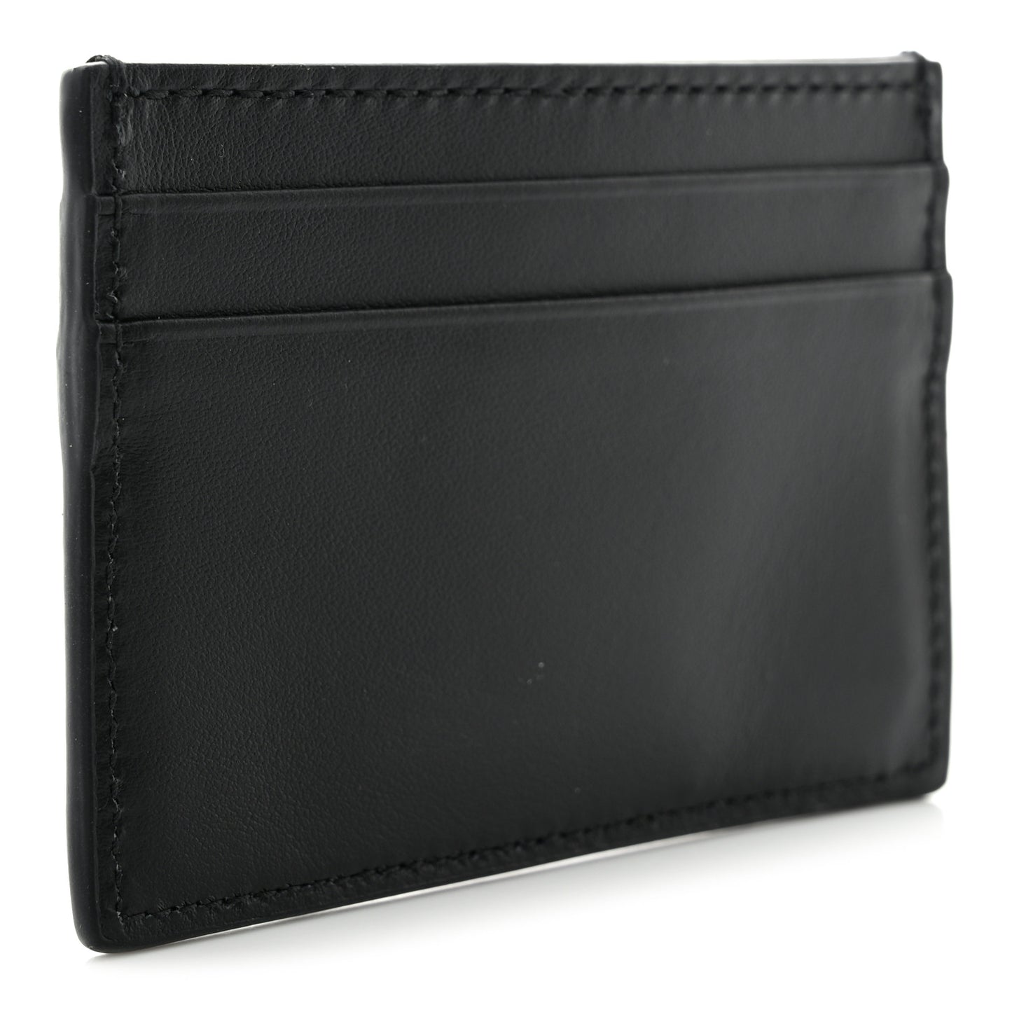 Plutone Calfskin Logo Card Holder Black