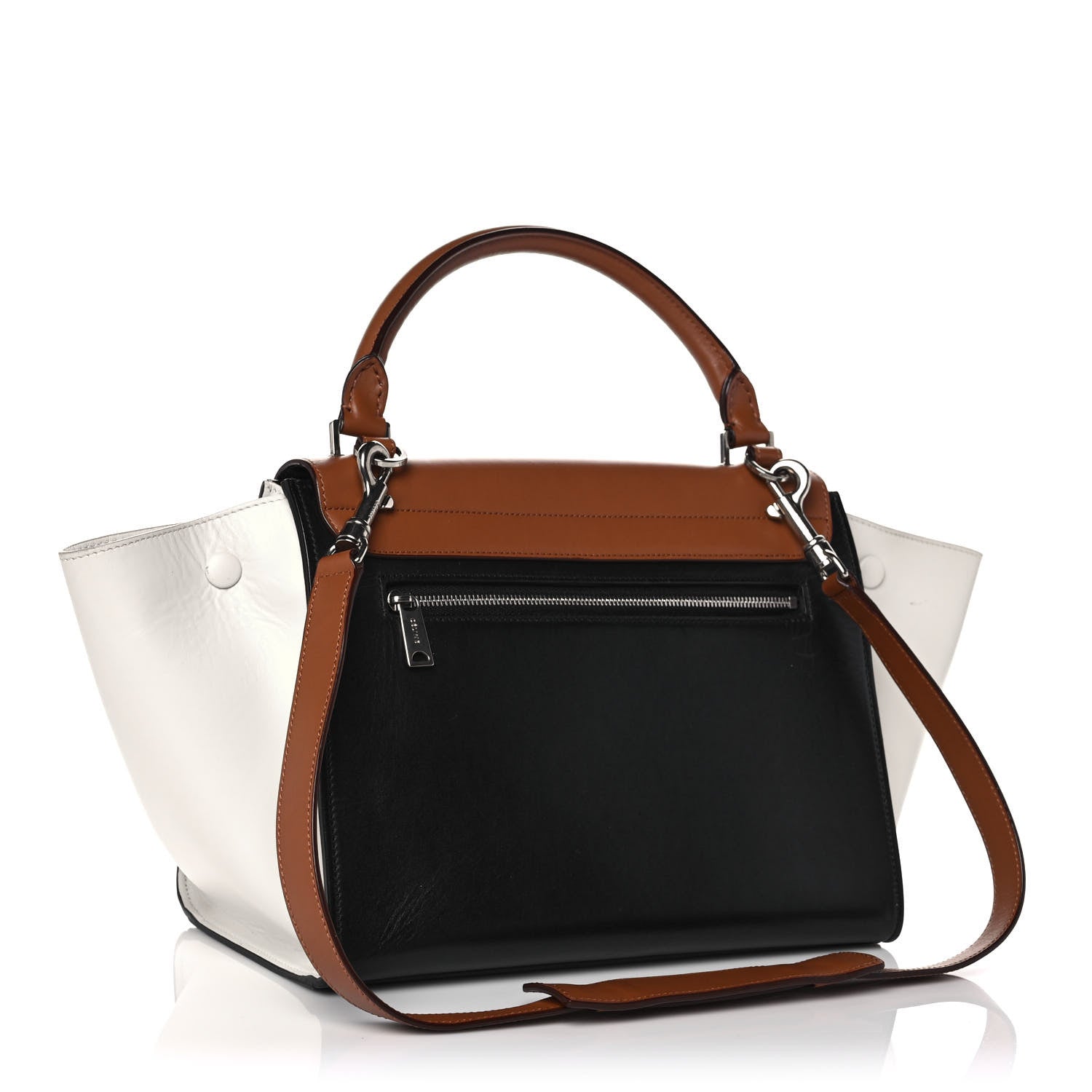 Celine Smooth Calfskin Suede Small Tri-Color Trapeze White 3 of 14