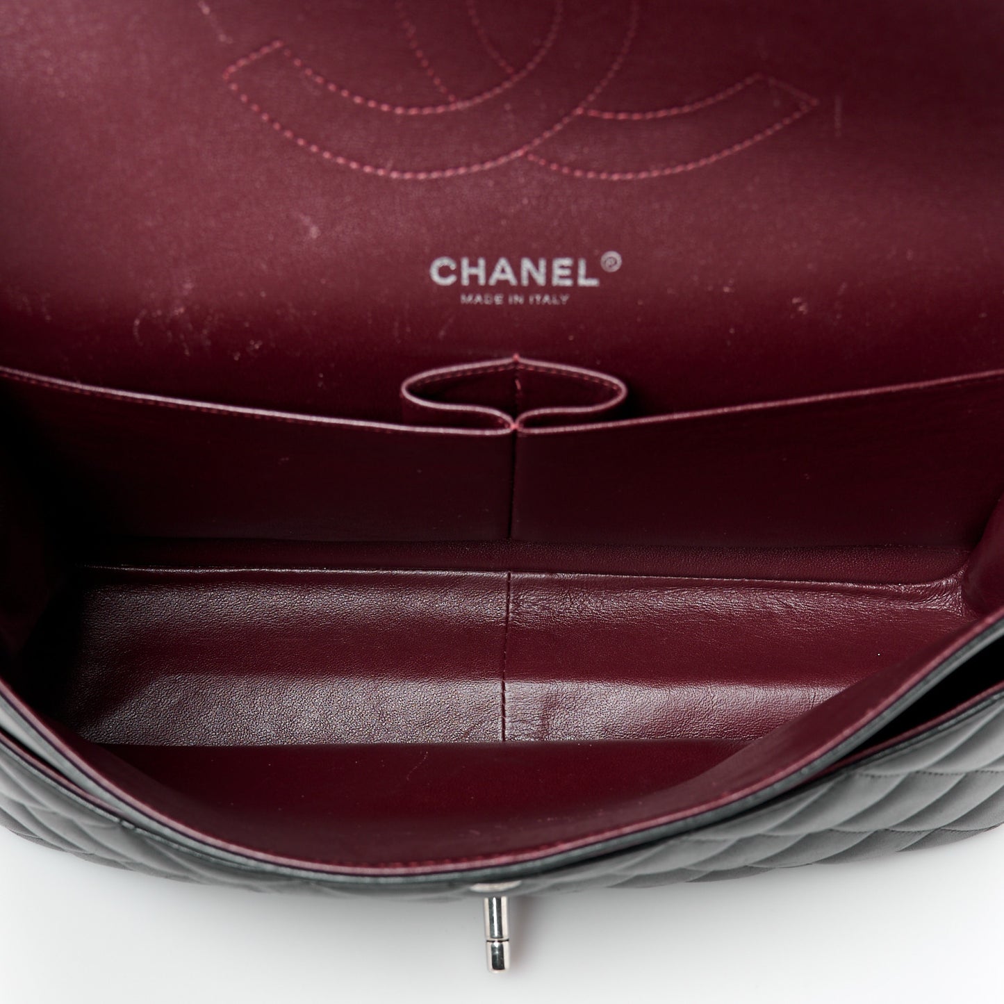 Lambskin Quilted Jumbo Double Flap Black