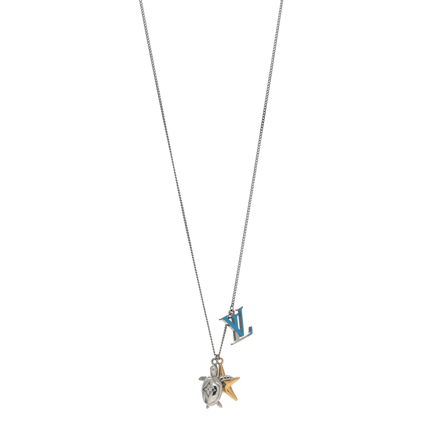 Lacquer Crystal Aquatics Necklace Silver