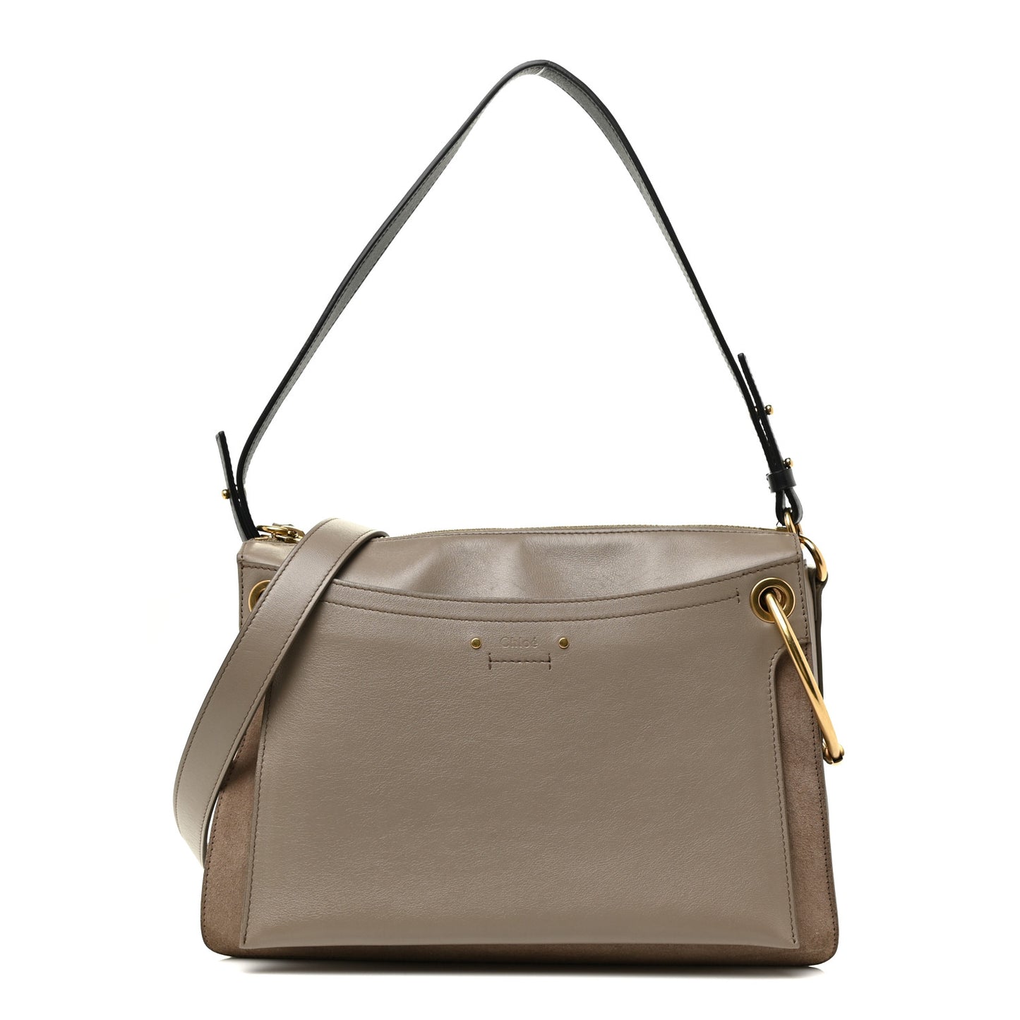 Calfskin Suede Medium Roy Bag Motty Grey