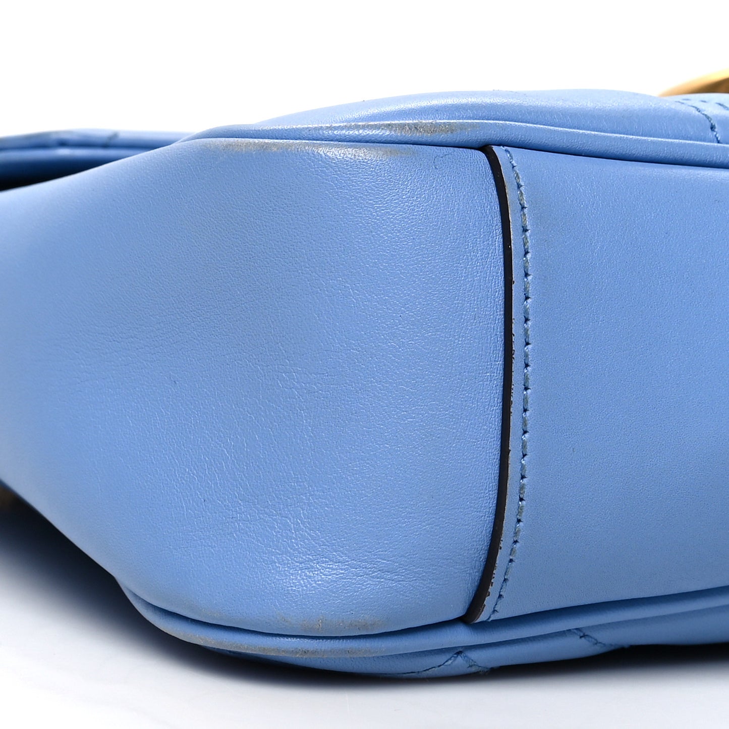 Calfskin Matelasse Medium GG Marmont Shoulder Bag Clear Sky Blue