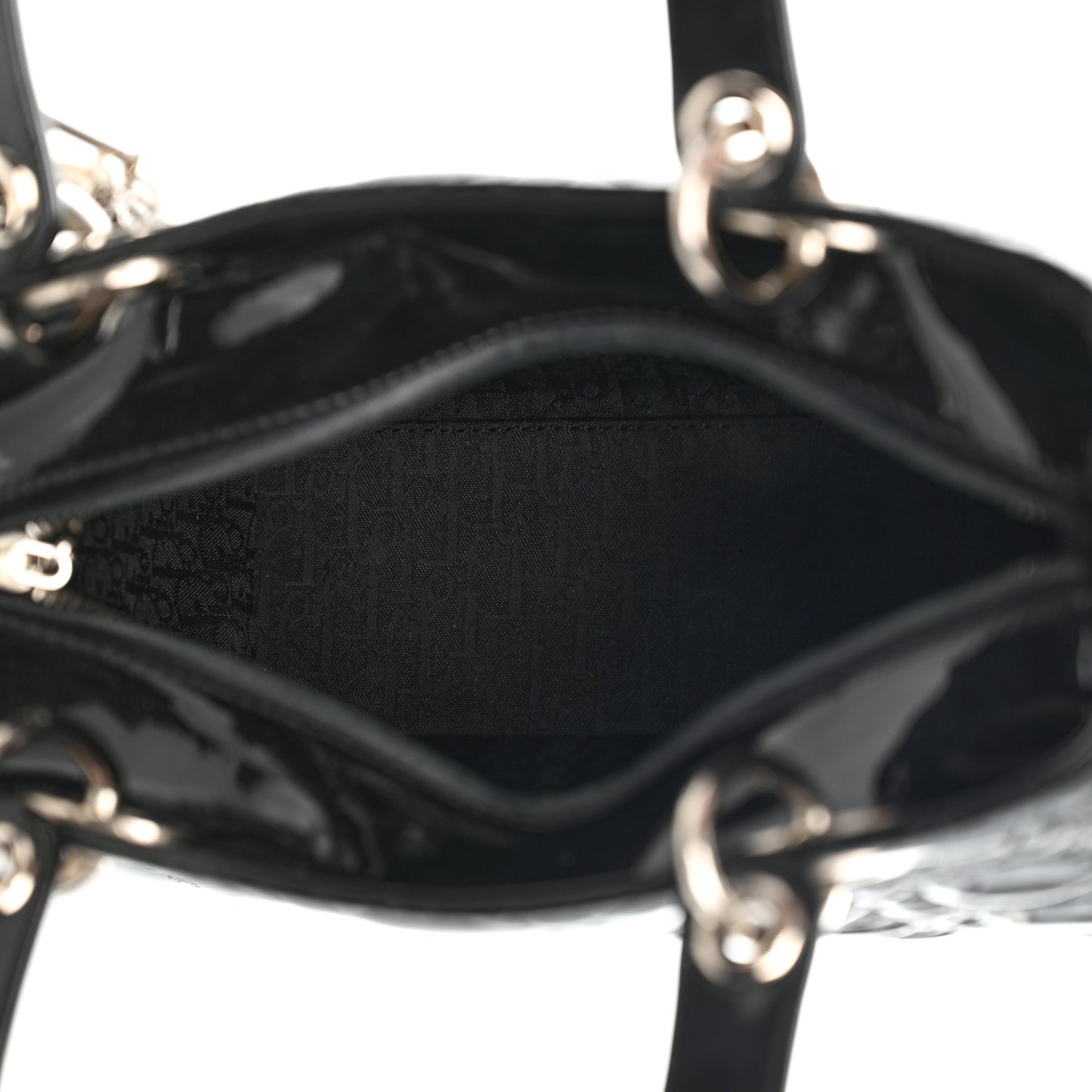 Patent Cannage Medium Lady Dior Black