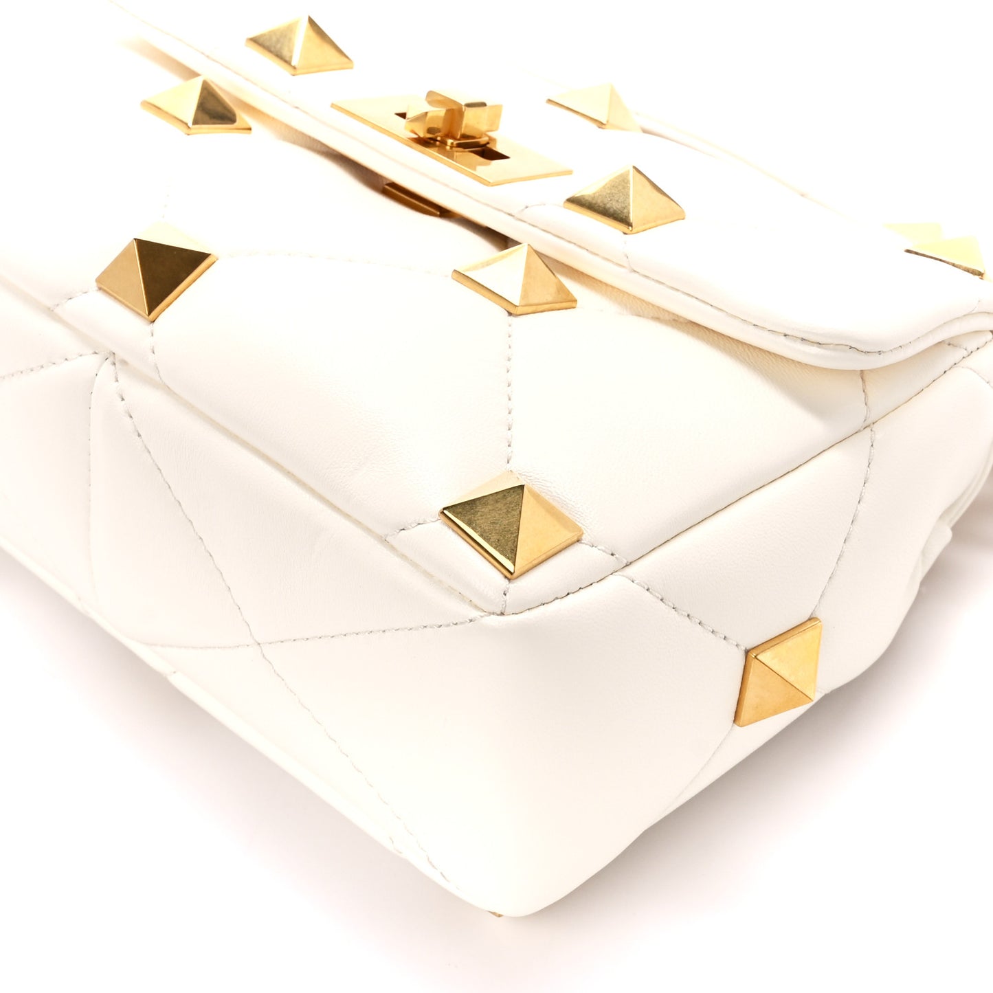 Nappa Medium Roman Stud Shoulder Bag Ivory