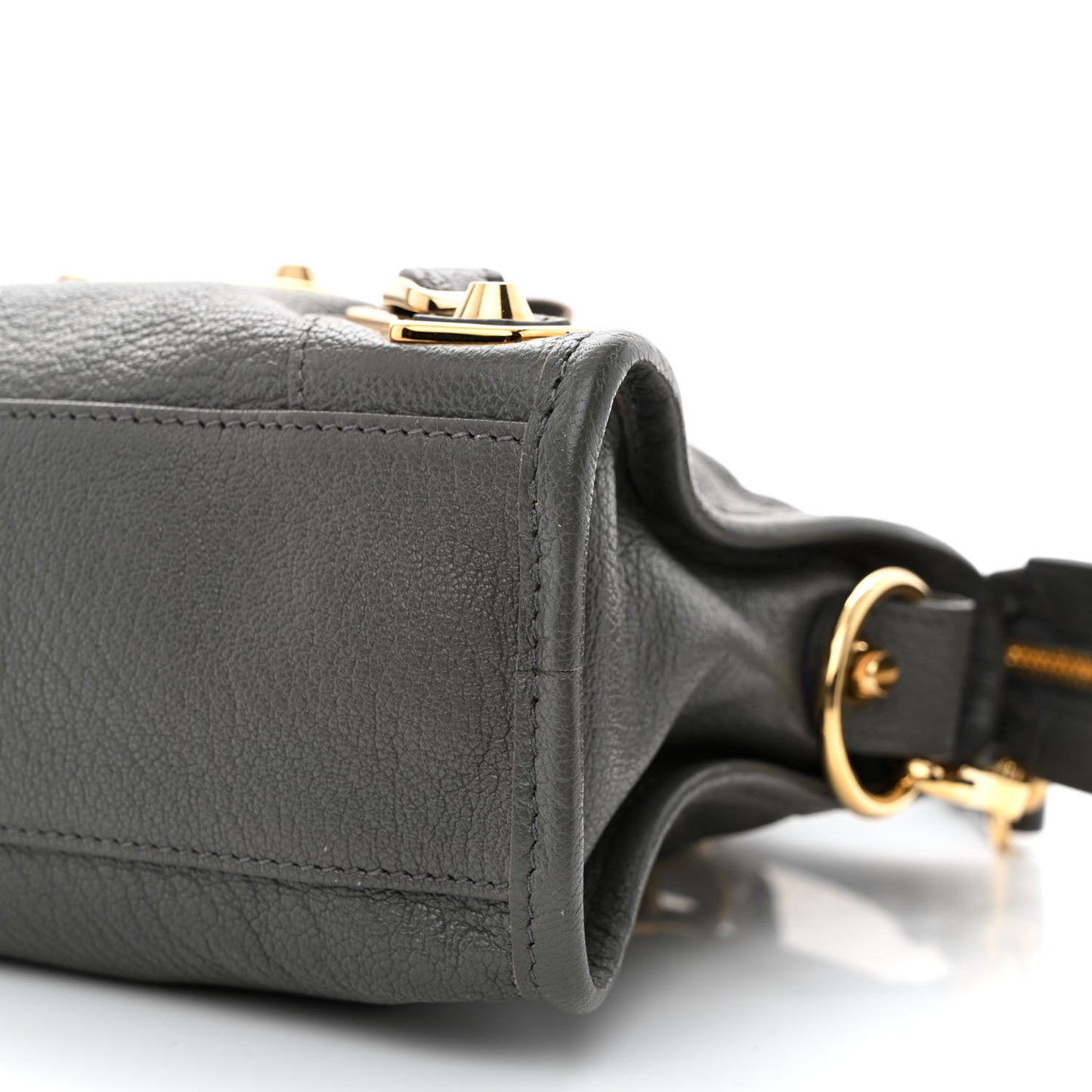 Chevre Gold Metallic Edge Hardware Mini City Gris Acier