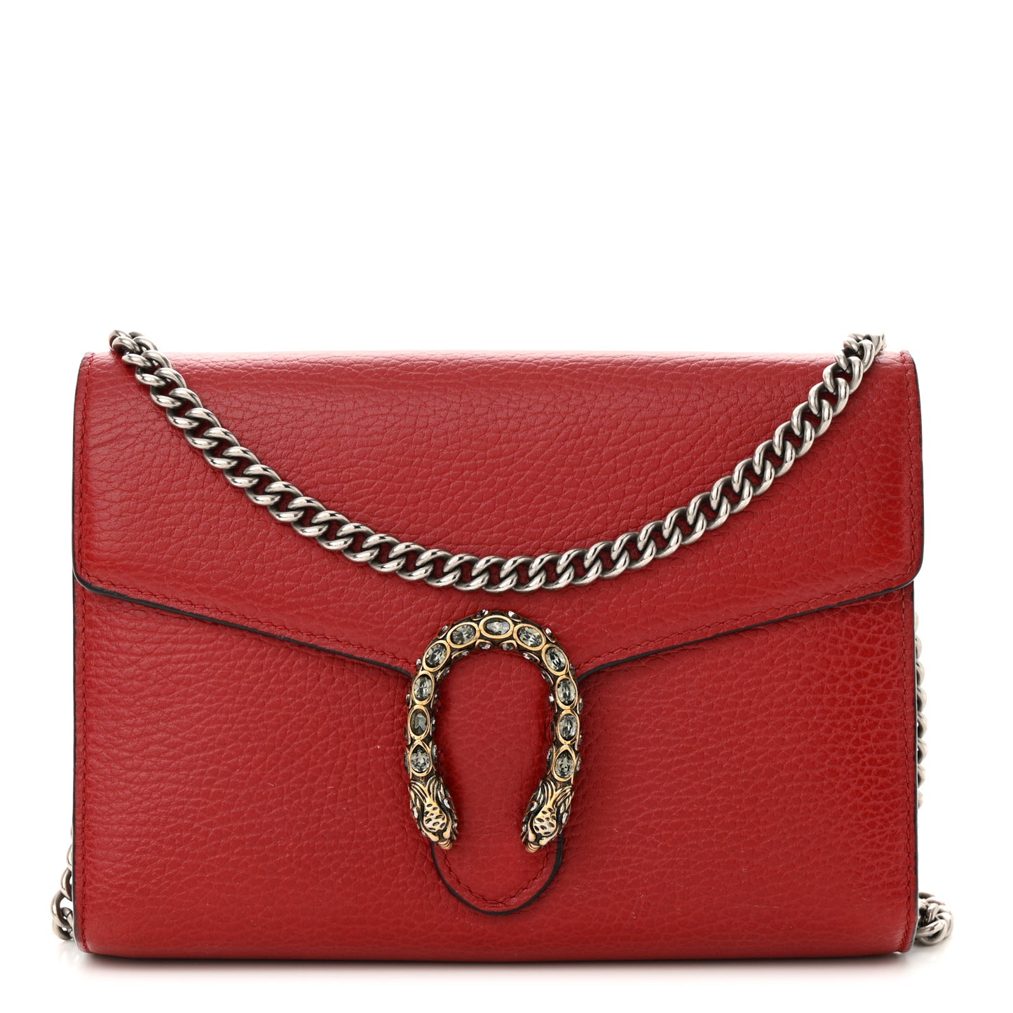 Calfskin Mini Dionysus Chain Wallet Hibiscus Red