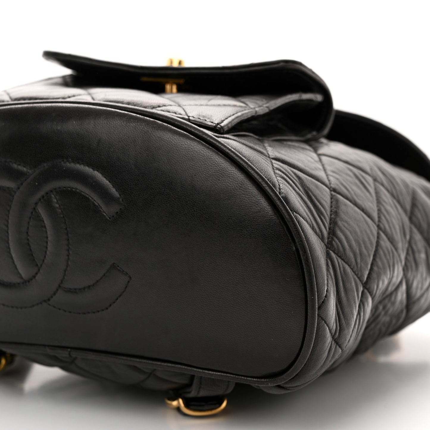 Lambskin Quilted Backpack Black