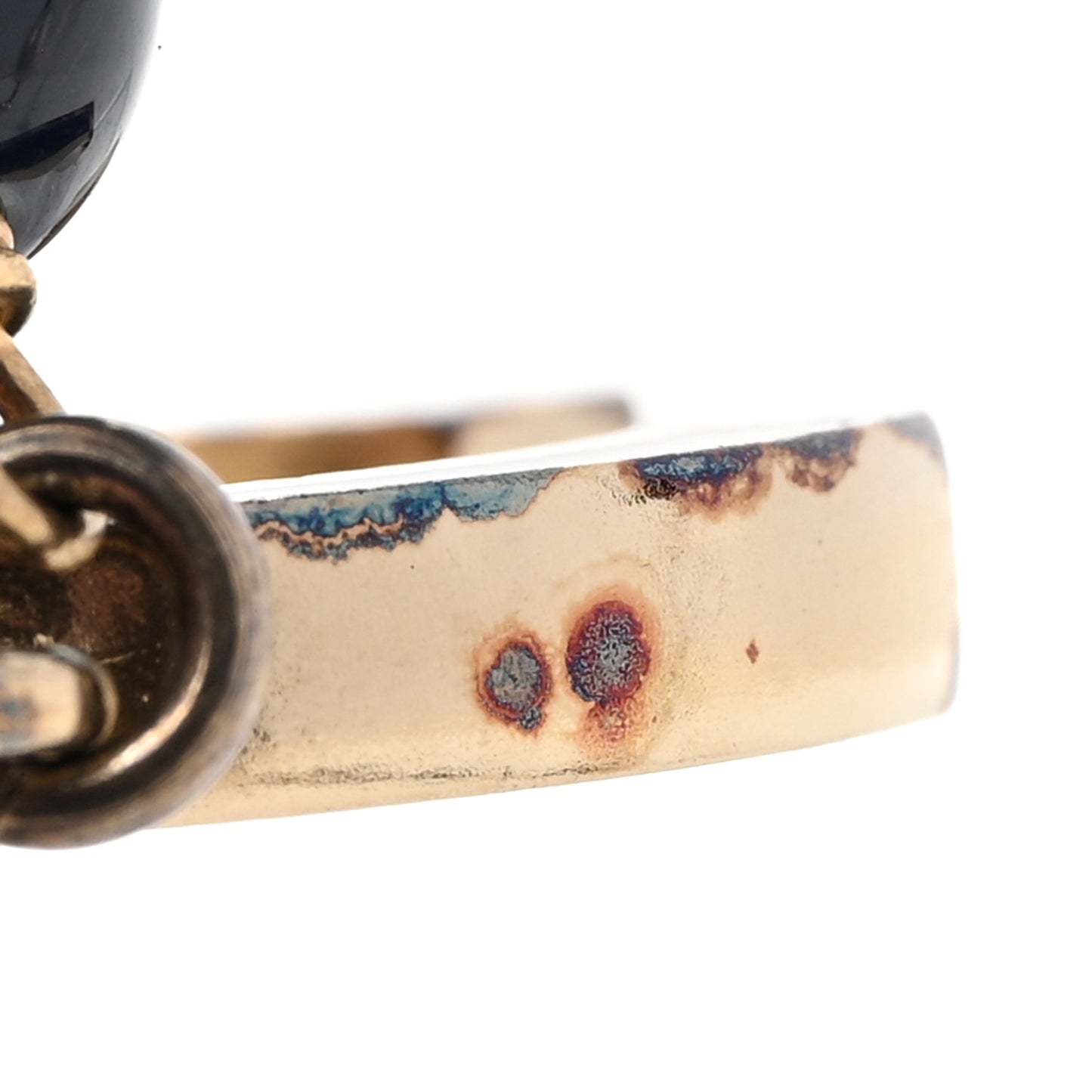 Pearl Beaded CC Long Necklace Navy