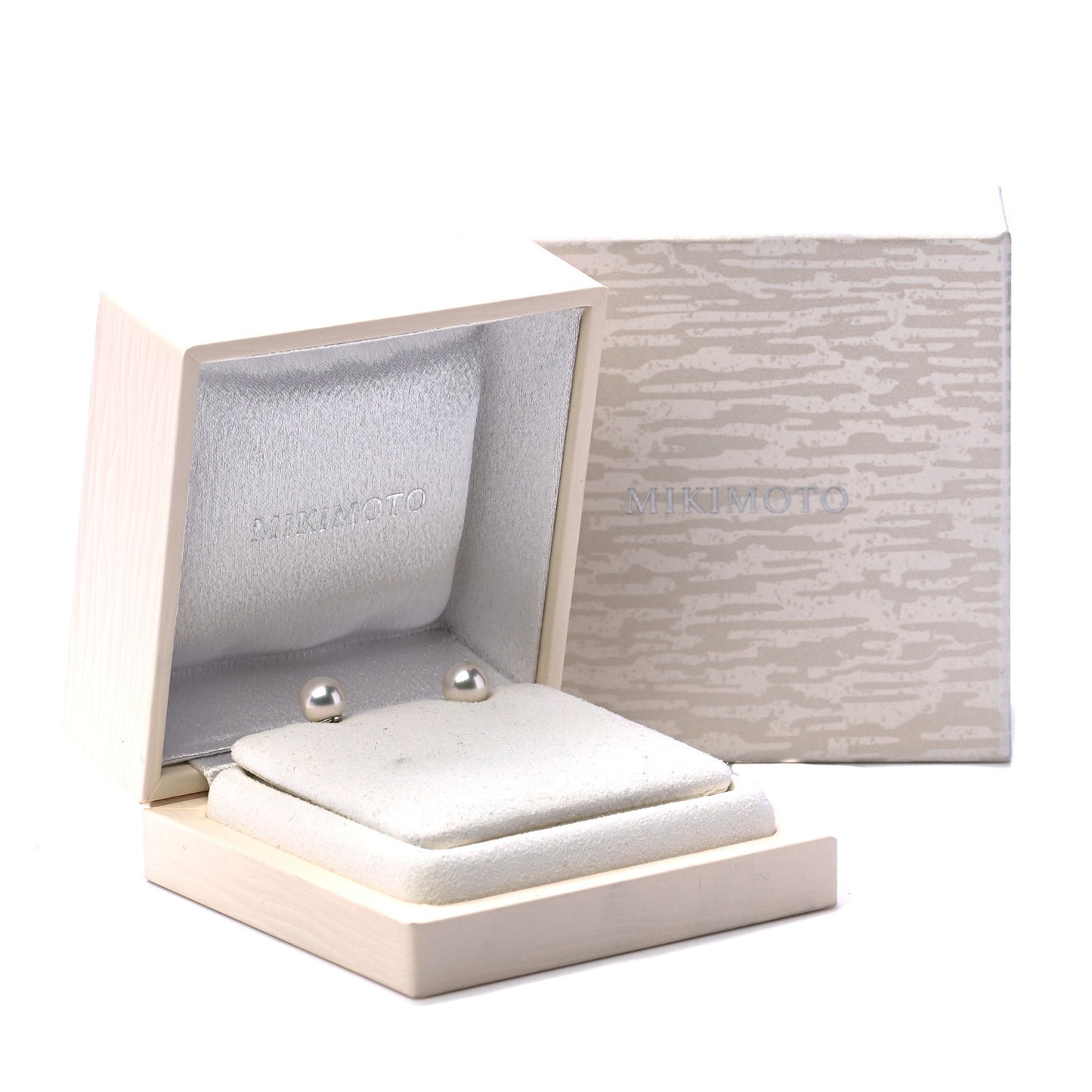 18K White Gold Akoya Pearl 8-8.5mm Stud Earrings