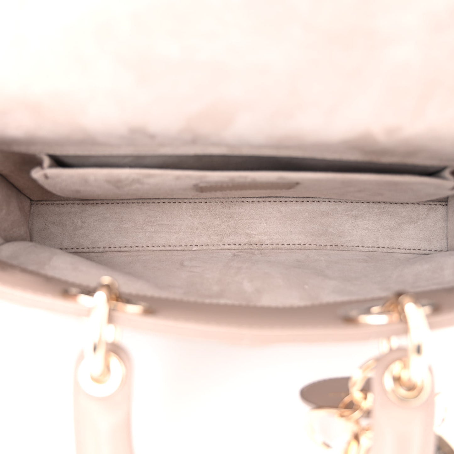 Lambskin Cannage Medium Lady D-Joy Warm Taupe