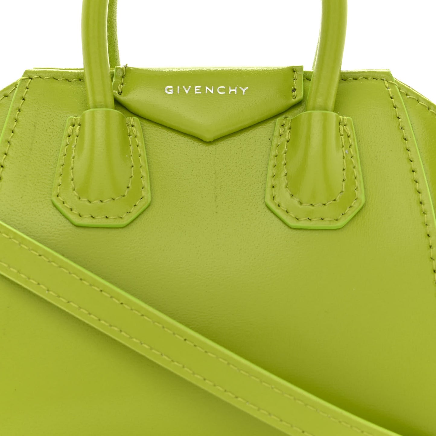 Shiny Lord Calfskin Micro Antigona Citrus Green