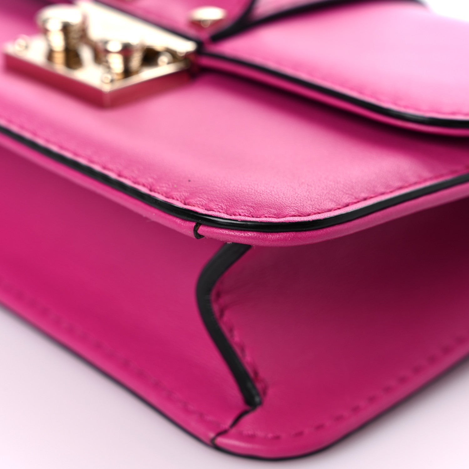 Valentino Garavani Vitello Mini Glam Lock Rockstud Flap Fuxia 8 of 14