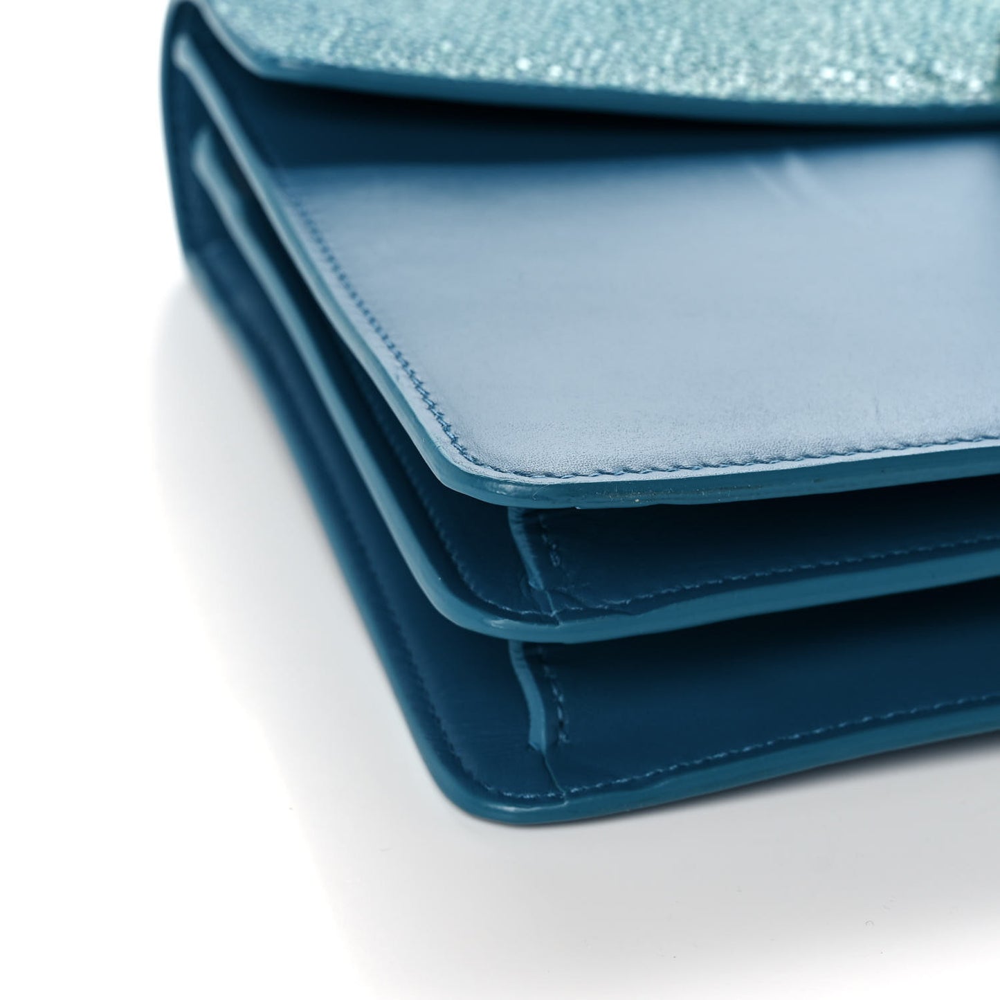 Calfskin Galuchat Serpenti Forever Shoulder Bag Blue