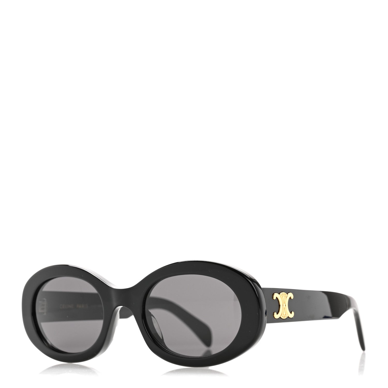 Celine Triomphe Oval Frame Black Acetate Sunglasses CELINE EYEWEAR Triomphe oval-frame acetate sunglasses | NET  main image 2