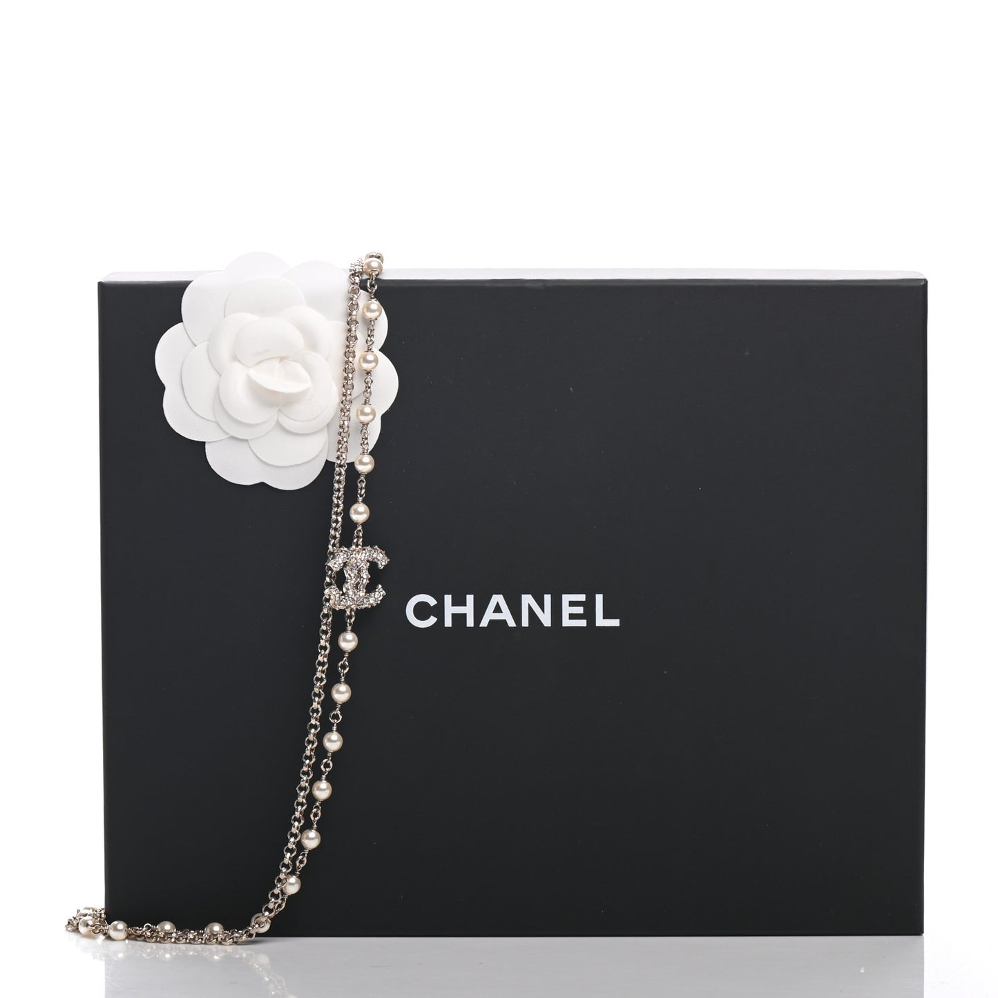 Pearl Crystal Camellia Express Multistrand Necklace Gold