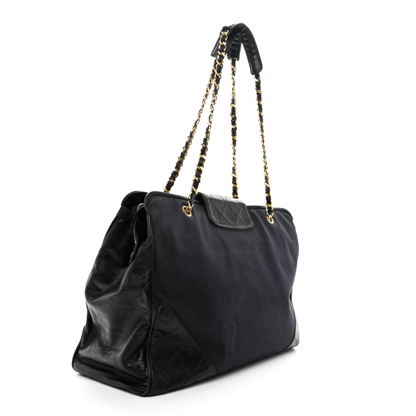 Canvas Calfskin XL Weekender Bag Black