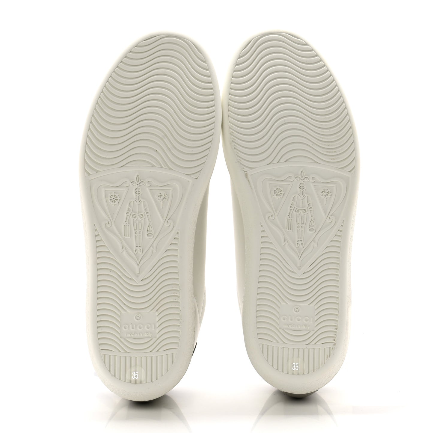 Calfskin Interlocking G Perforated Womens Ace Sneakers 35 White Grey Sky