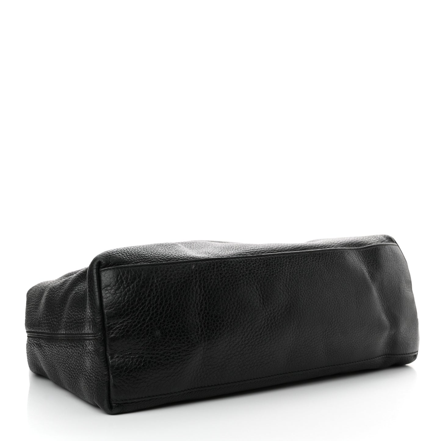 Pebbled Calfskin Medium Soho Chain Shoulder Bag Black