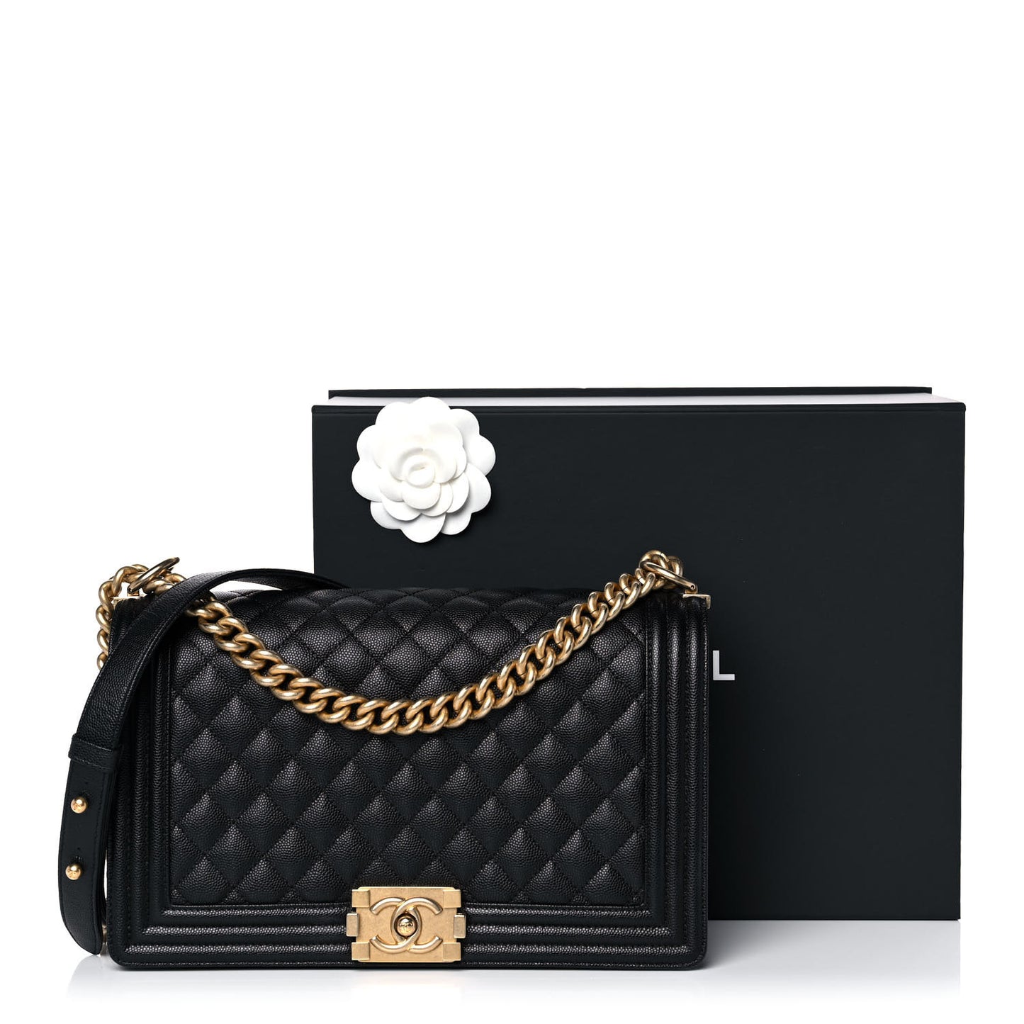 Caviar Quilted New Medium Boy Flap Black