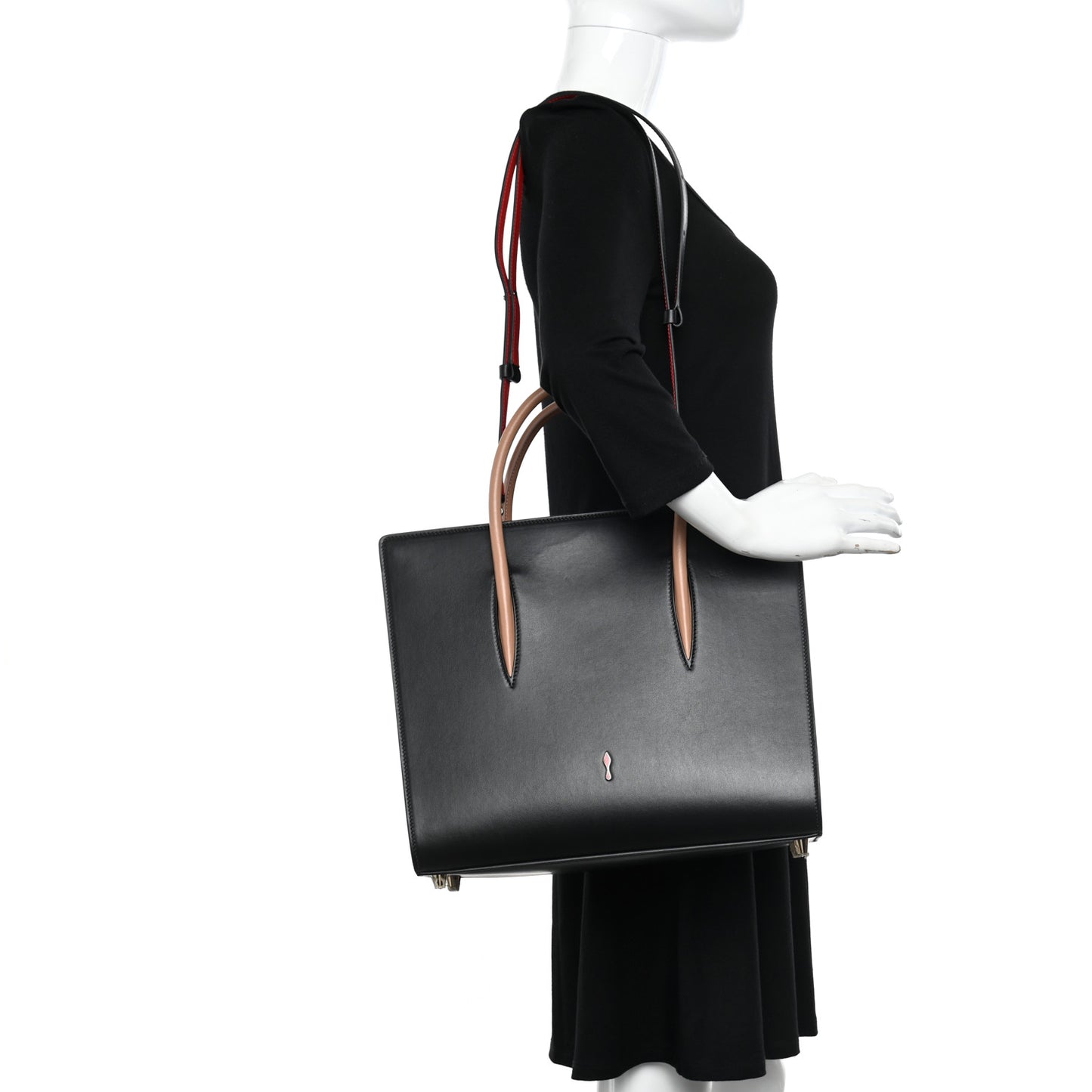 Calfskin Patent Leopard Spiked Large Paloma Black
