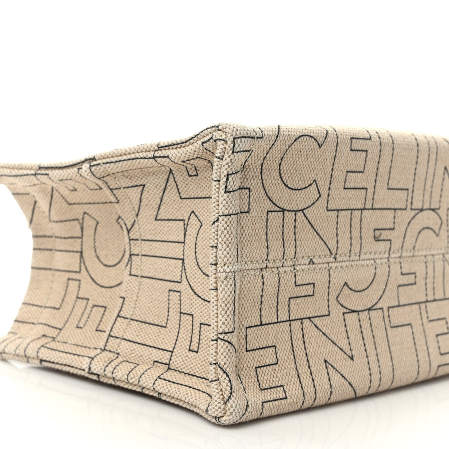 Canvas Calfskin All Over Print Small Cabas Thais Natural Tan