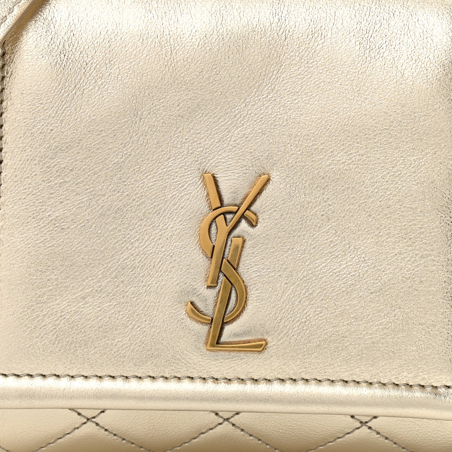 Metallic Lambskin Quilted Monogram Mini Nolita Platino