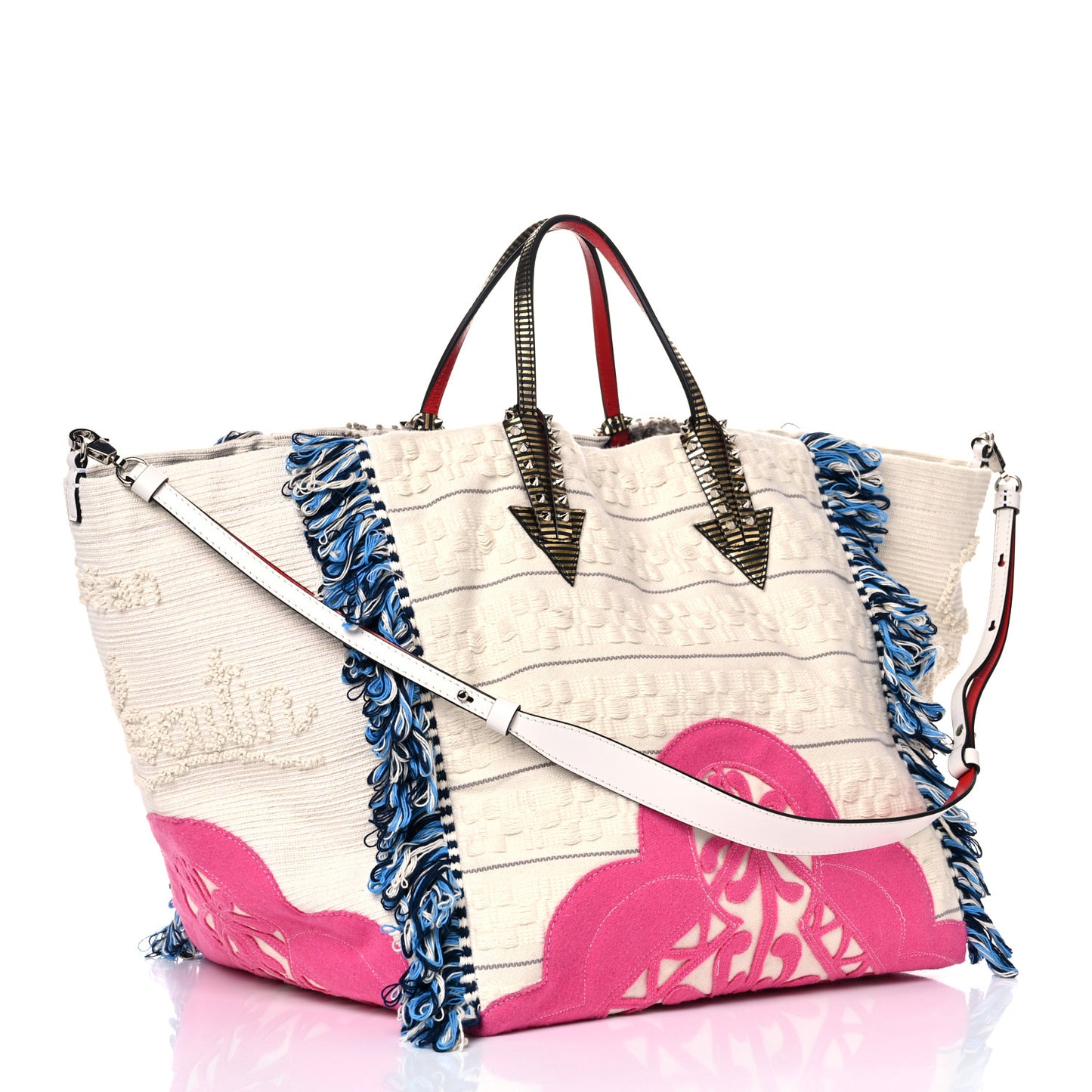 Cotton Embroidered Portugaba Tote Ivory Multi