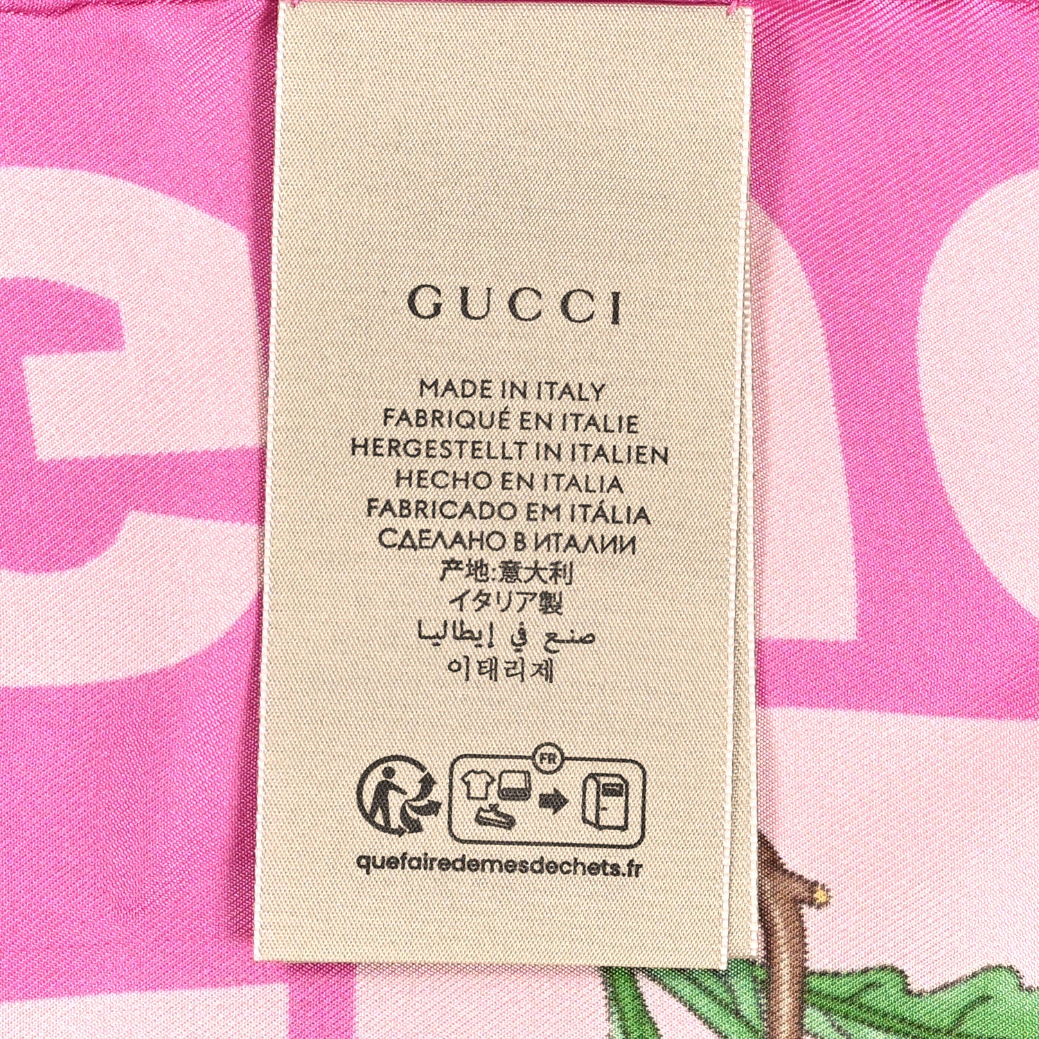 Gucci Silk Twill Viole Square Scarf Roseate Pink 4 of 5
