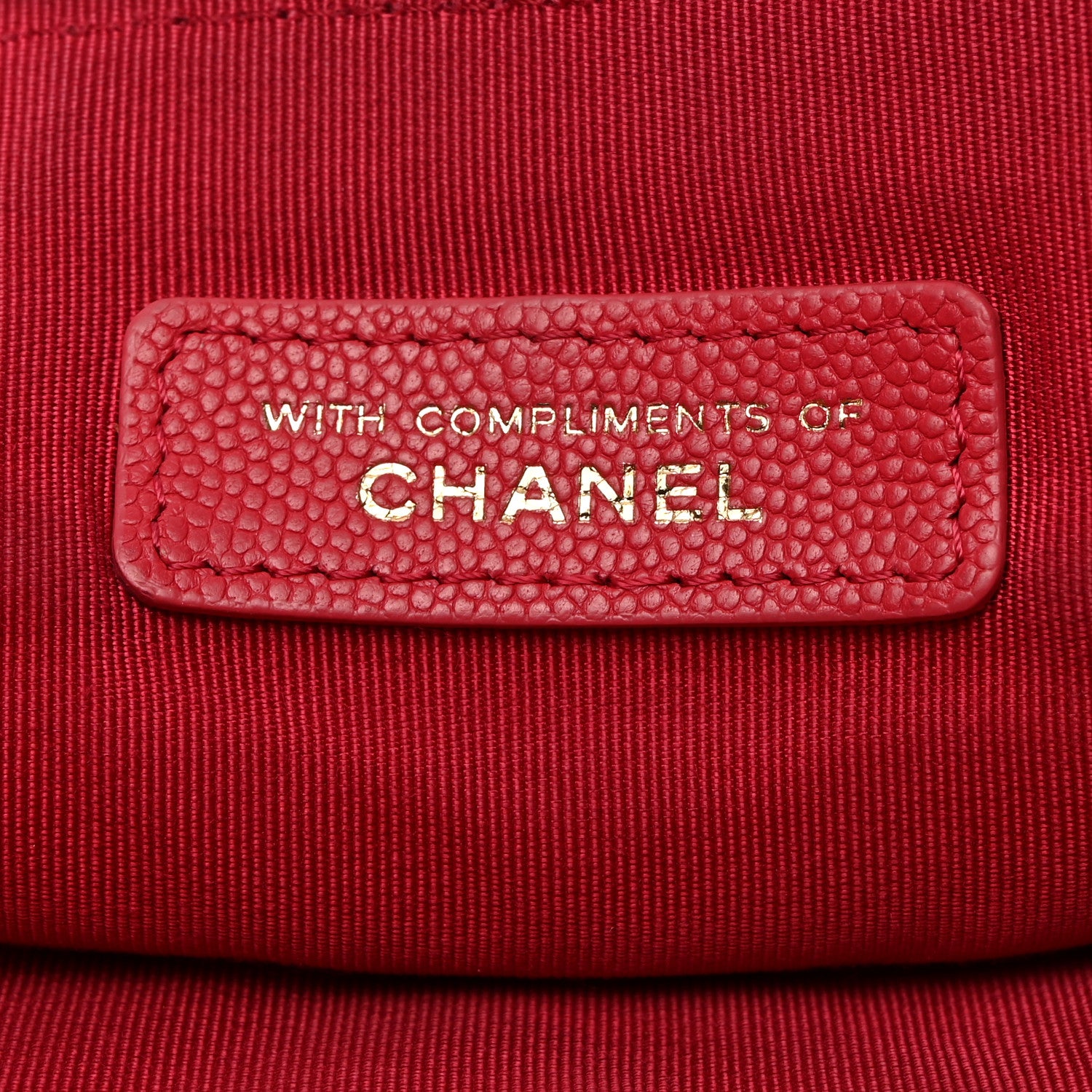 Chanel Caviar Chevron Quilted Large Cosmetic Case Red 7 of 9