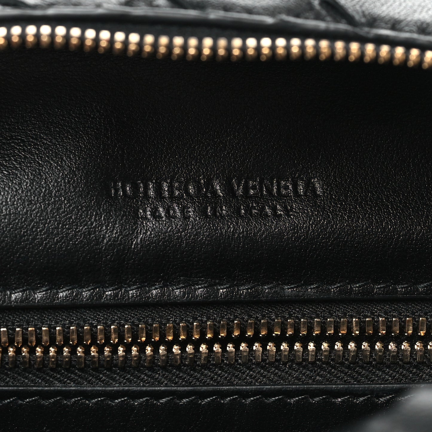 Nappa Intrecciato Zip Wristlet Clutch Black