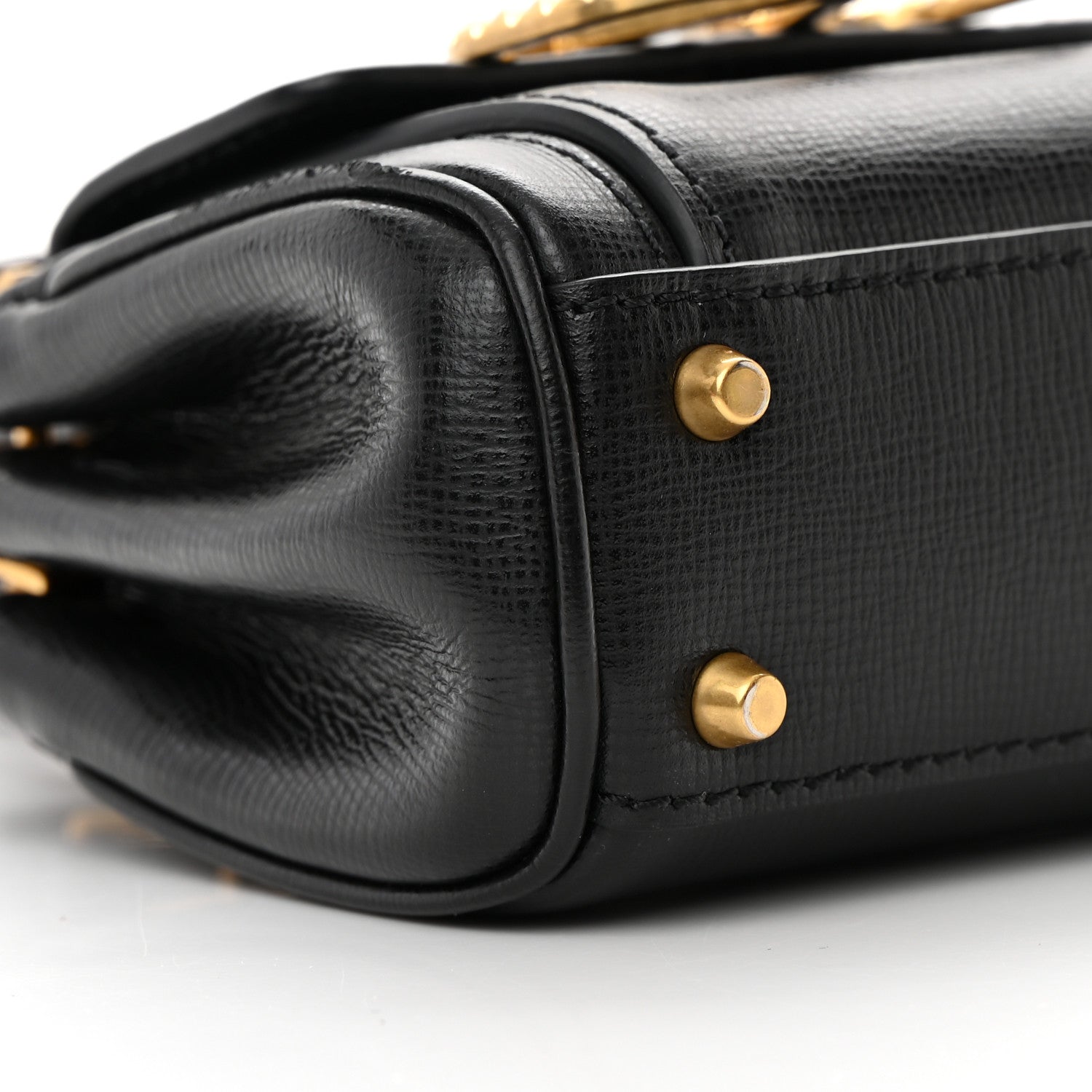 Valentino Garavani Grainy Calfskin Micro Rockstud Alcove Top-Handle Bag Black 9 of 14