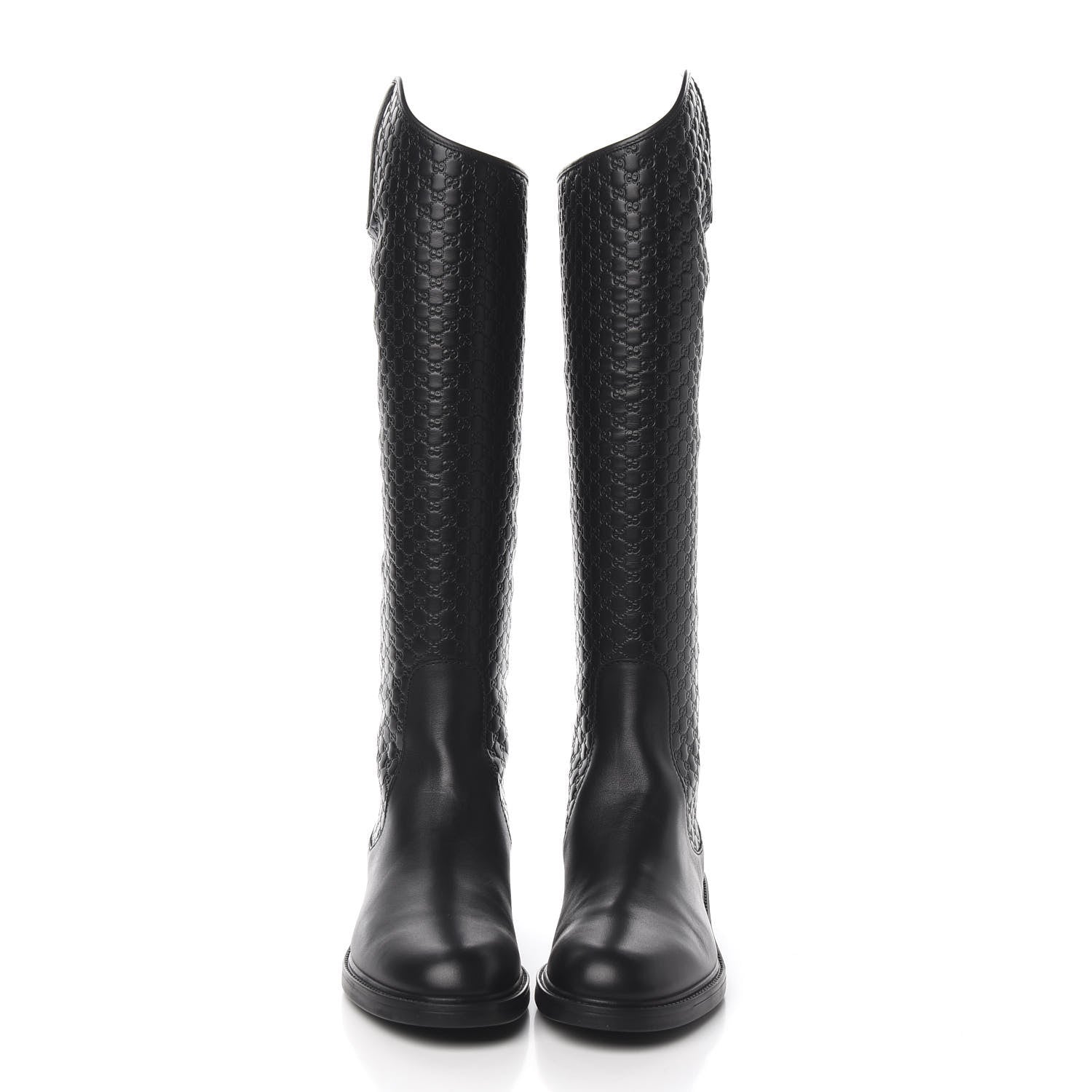 Gucci Microguccissima Knee High Riding Boots 41 Black 2 of 9
