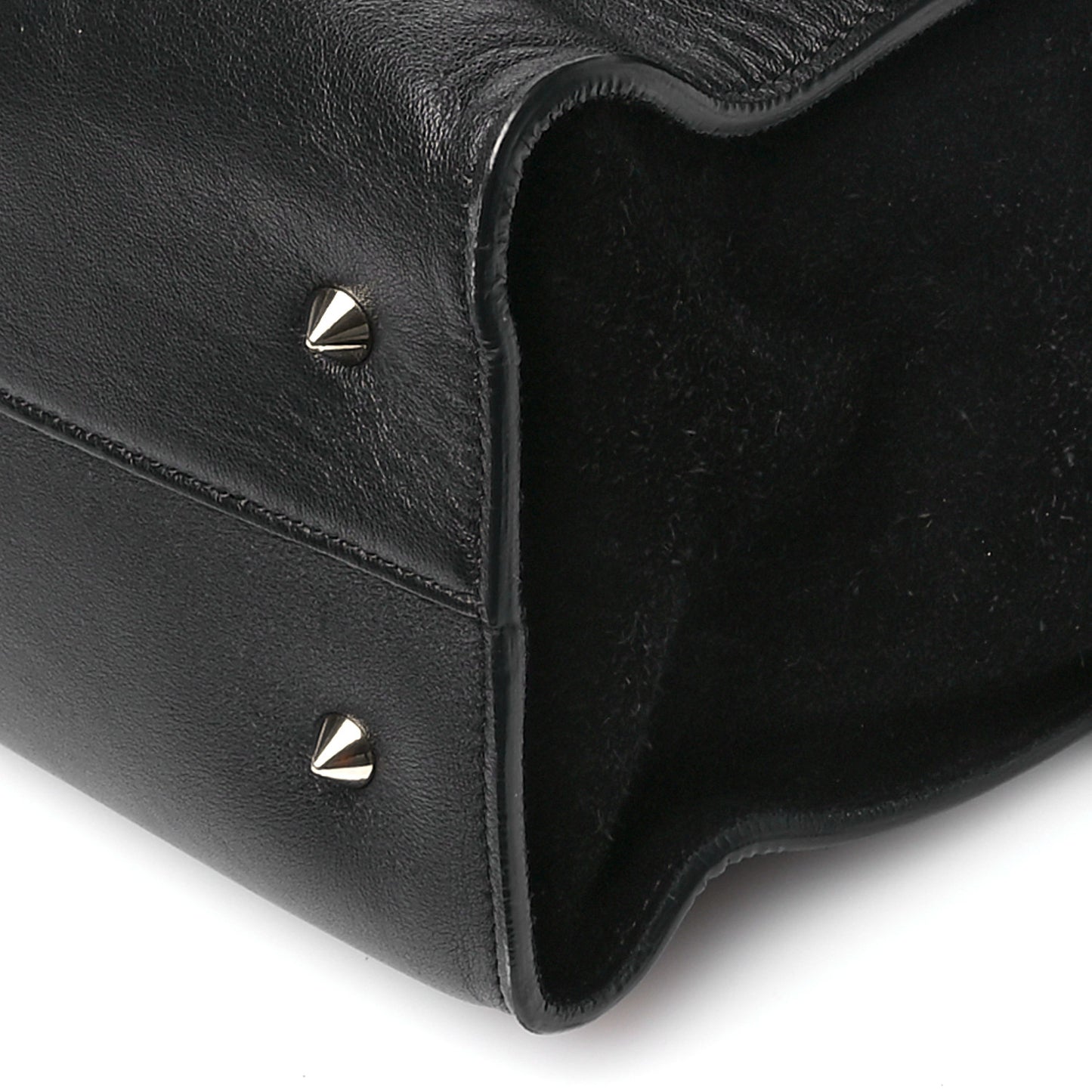 Calfskin Crocodile Embossed Medium Shark Lock Satchel Black