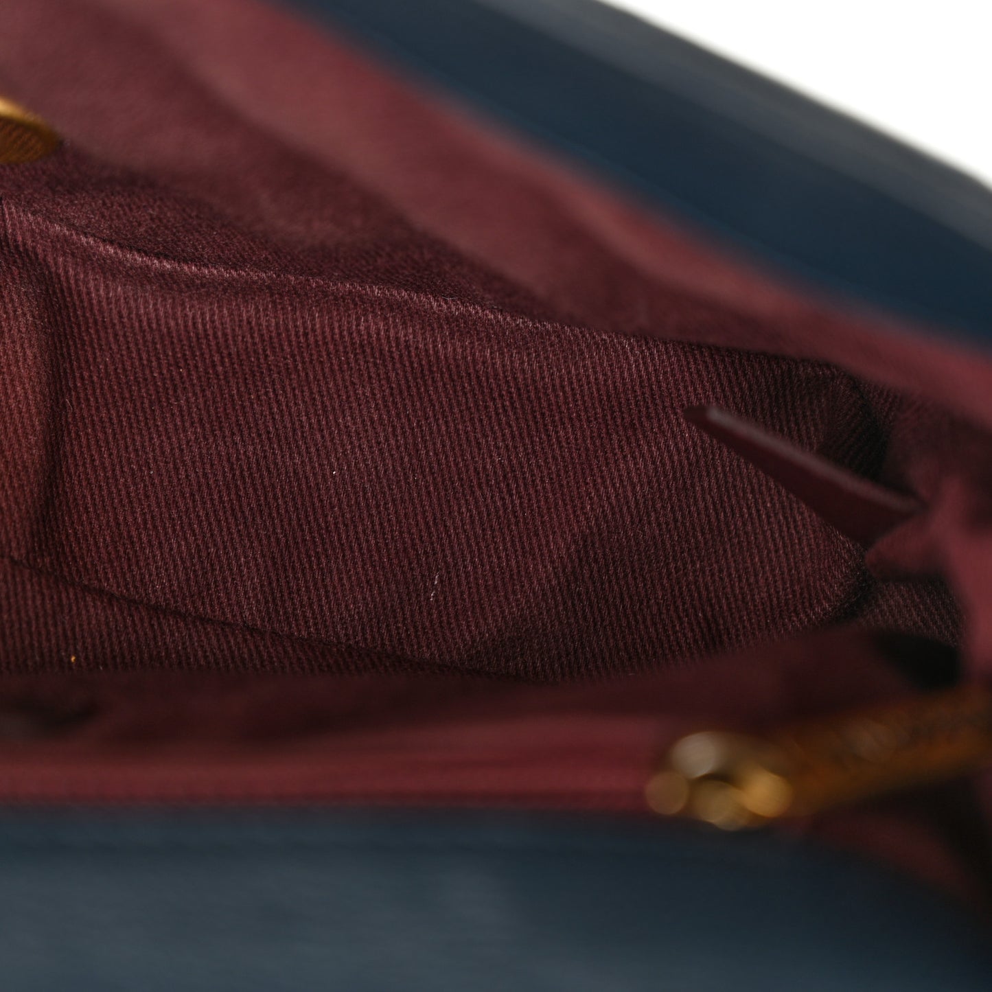 Patent Goatskin Quilted Medium CC Eyelet Flap Blue