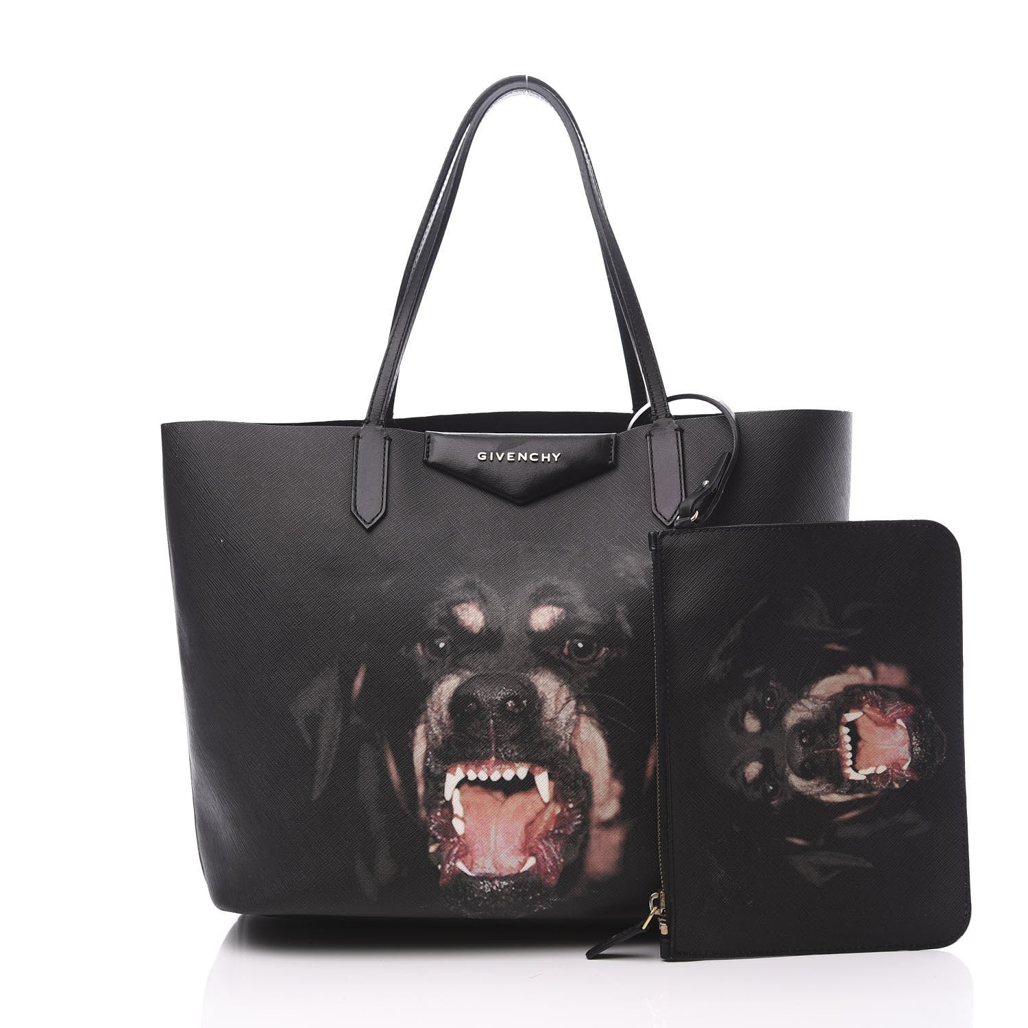 Givenchy Textured Coated Canvas Rottweiler Print Medium Antigona Tote Black 2 of 12