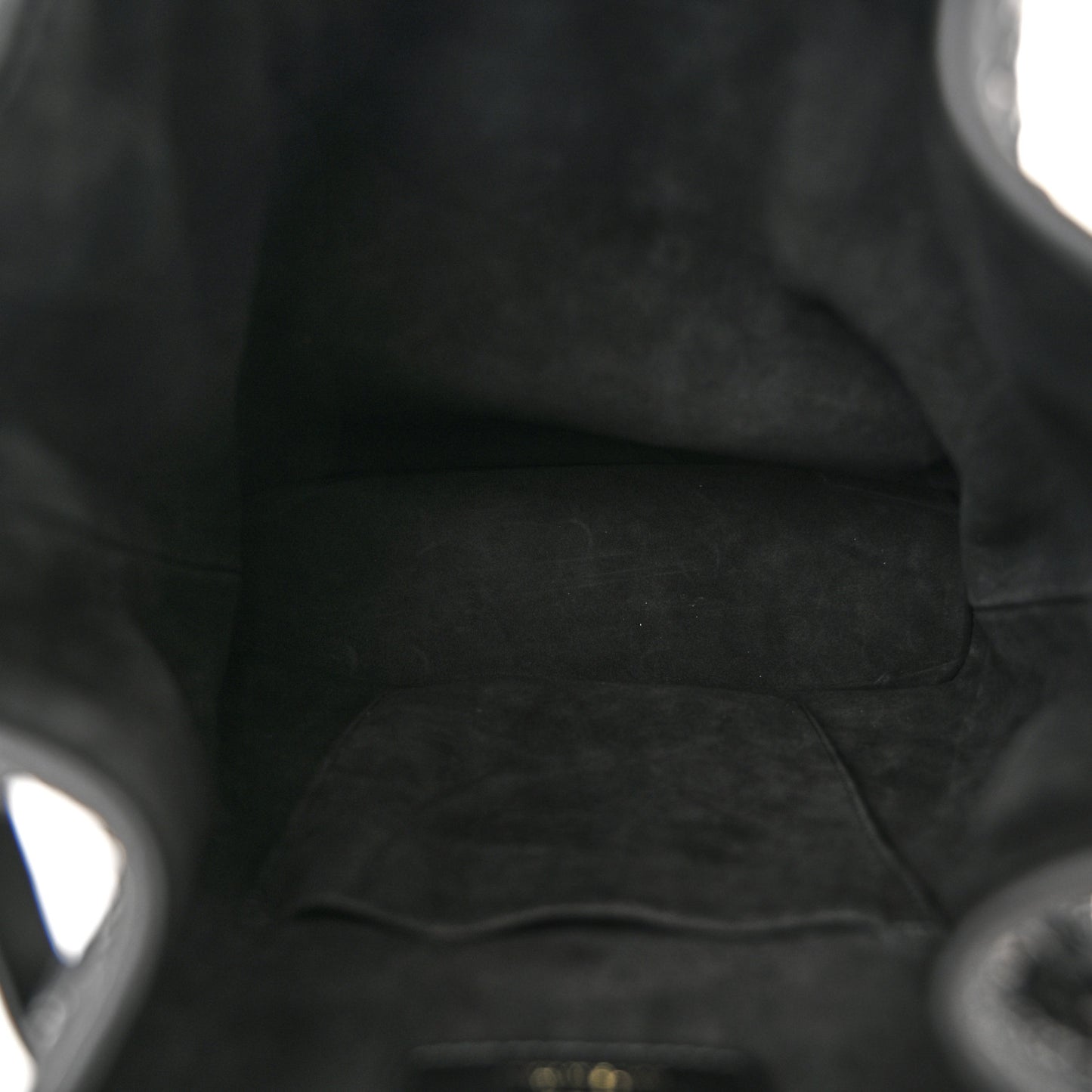 Calfskin Tweed Cannage Medium C'est Chain Bucket Bag Black White