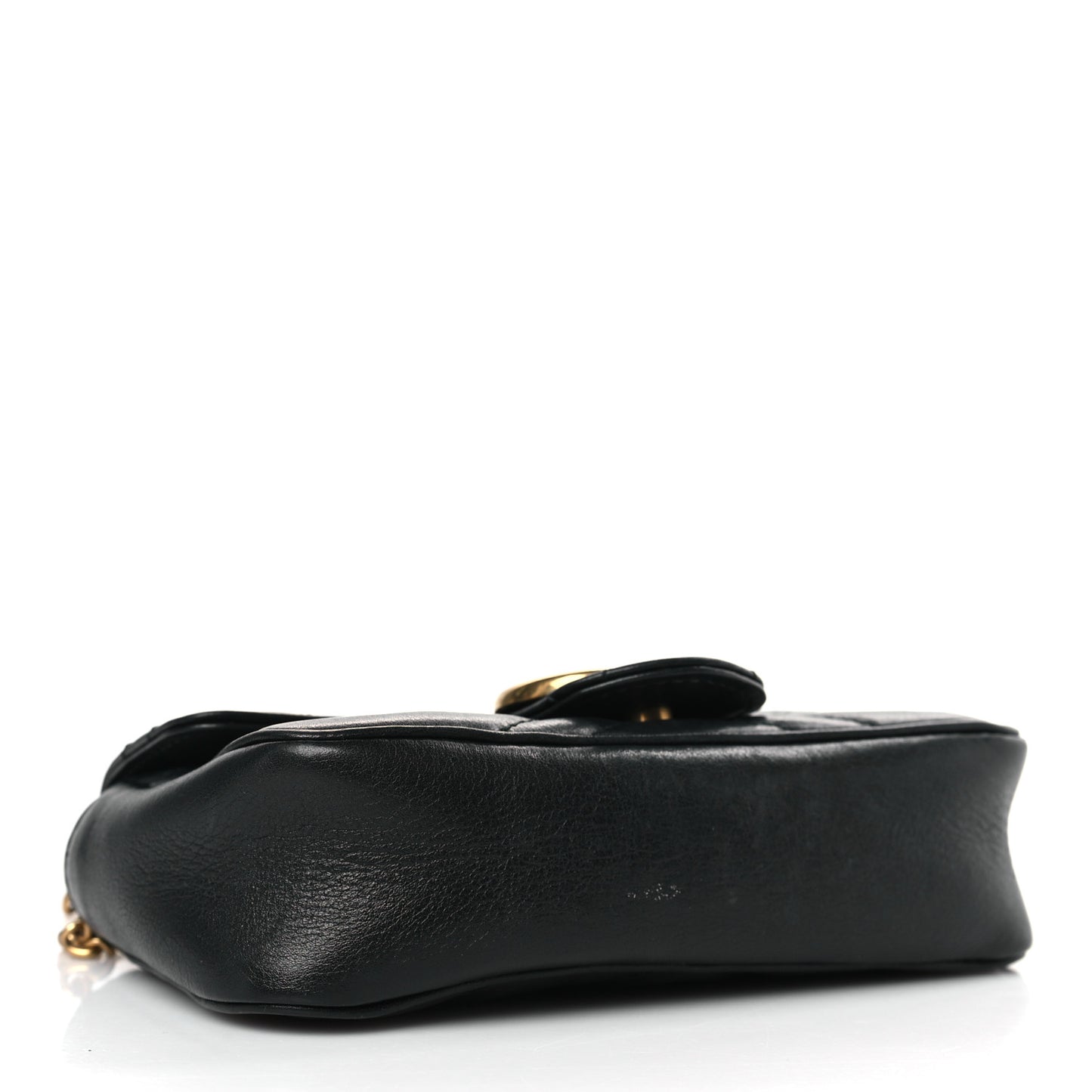 Calfskin Matelasse Super Mini GG Marmont Shoulder Bag Black