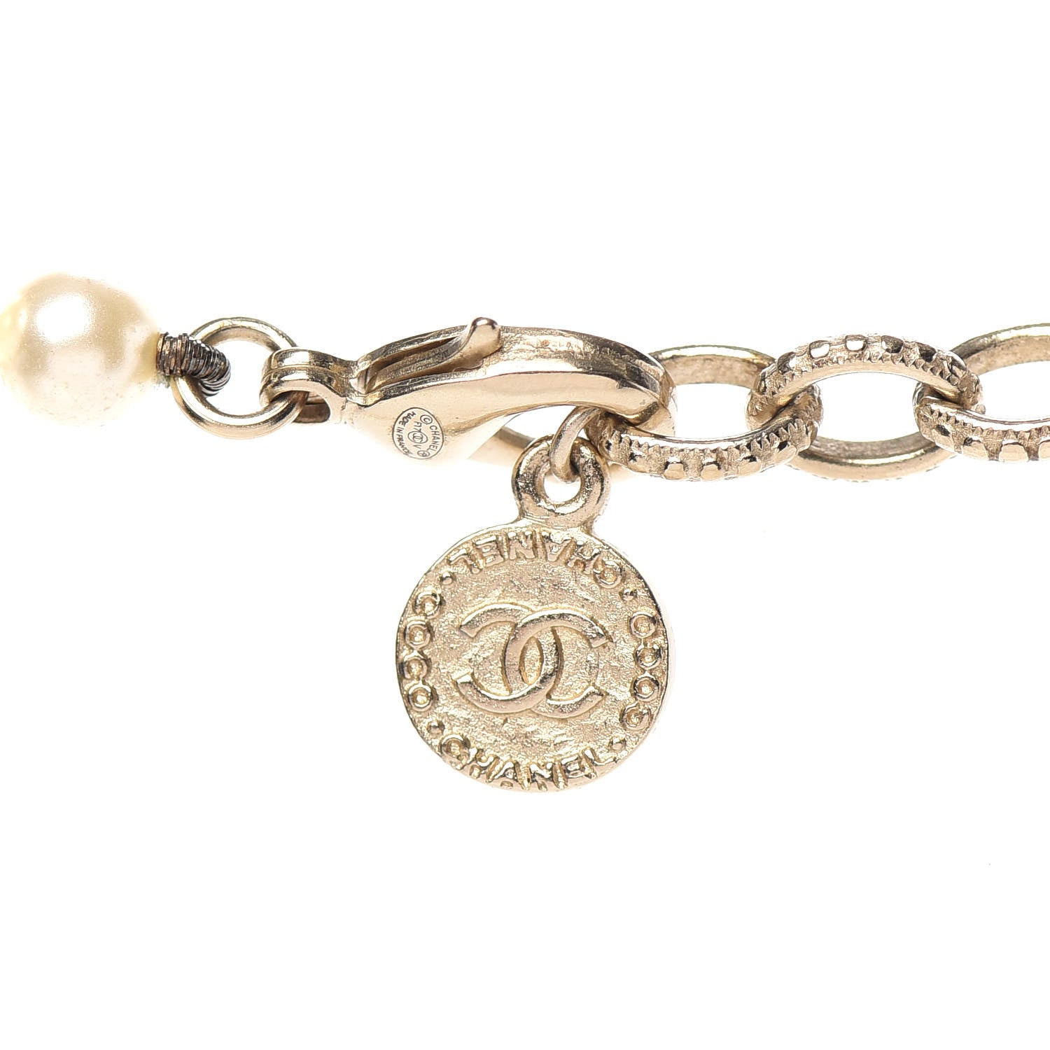 Chanel Graduated Pearl CC Short Necklace Gold 5 of 6