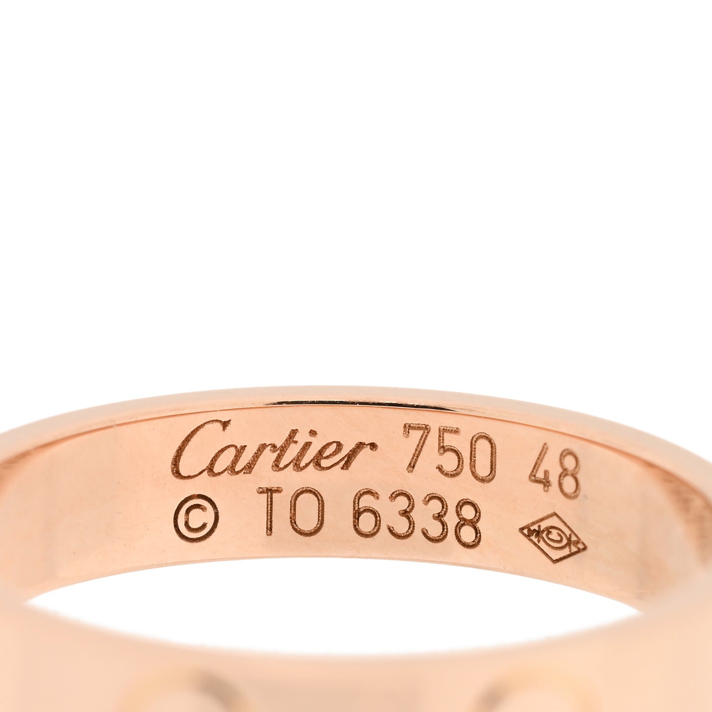 18K Pink Gold 3.5mm LOVE Wedding Band Ring 48 4.5