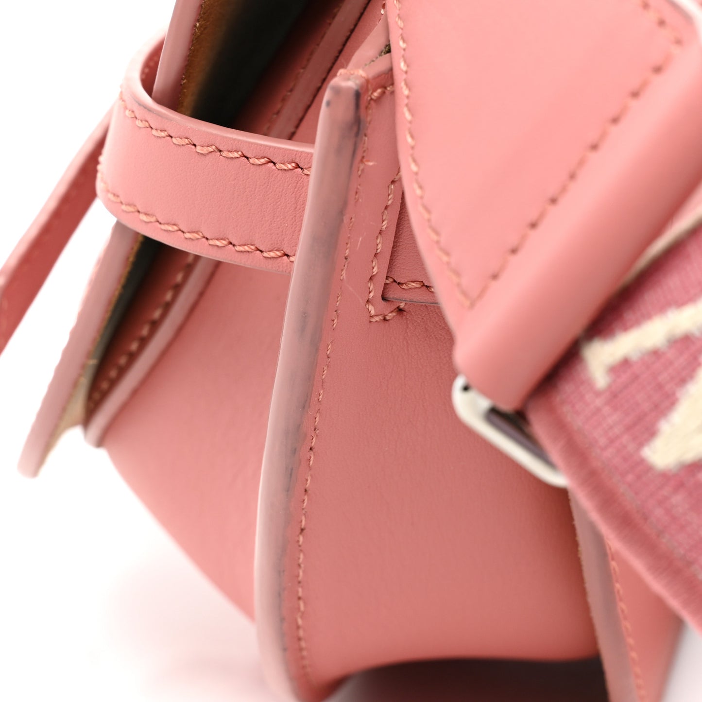 Calfskin Jacquard Mini Gate Dual Bag Peach Bloom