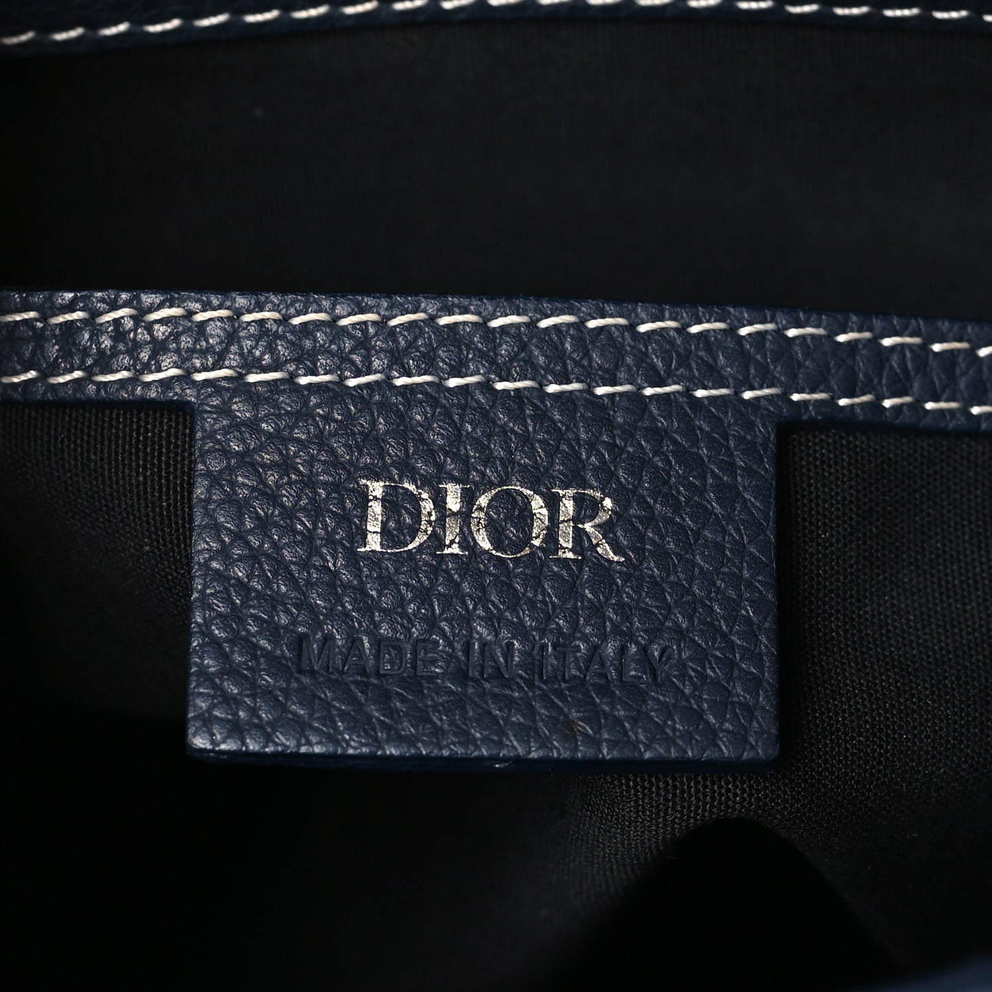 Grained Calfskin Saddle Backpack Navy Blue