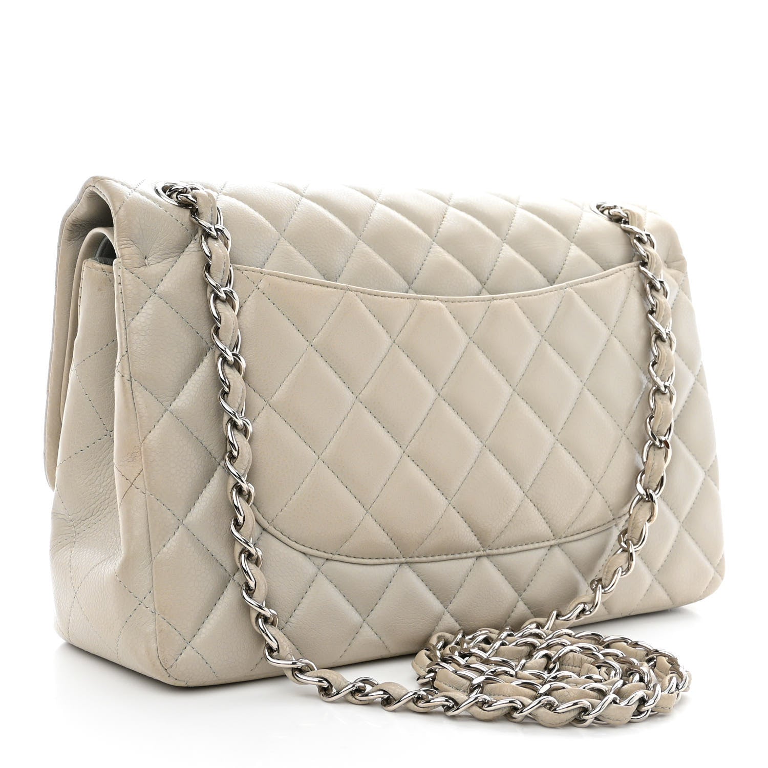 Chanel Caviar Quilted Jumbo Double Flap Grey 3 of 16