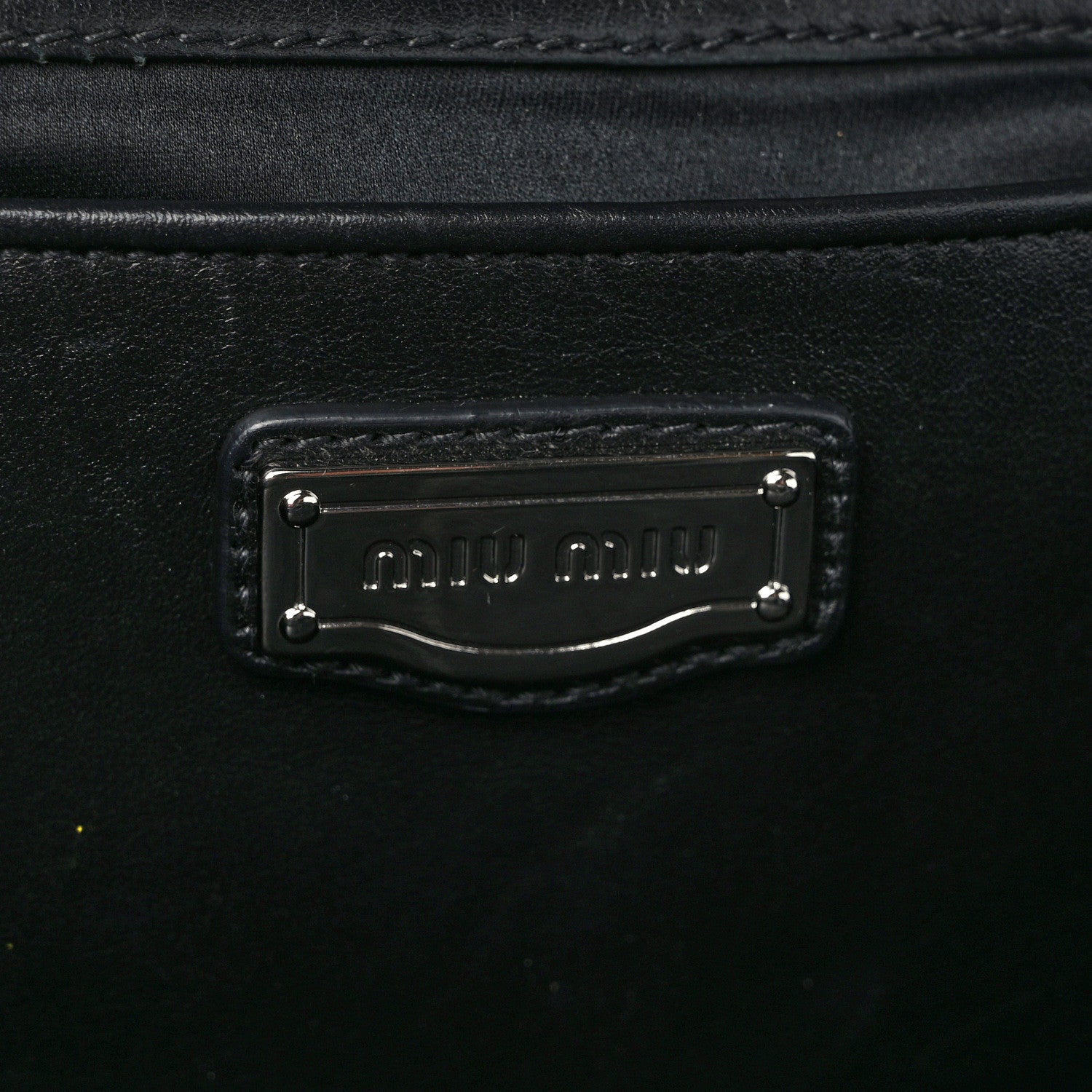 Miu Miu Soft Calf Studded Top Handle Bag Black 6 of 10