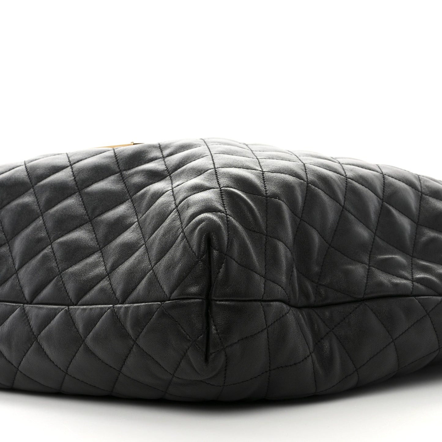 Lambskin Quilted Maxi Icare Shopping Tote Black