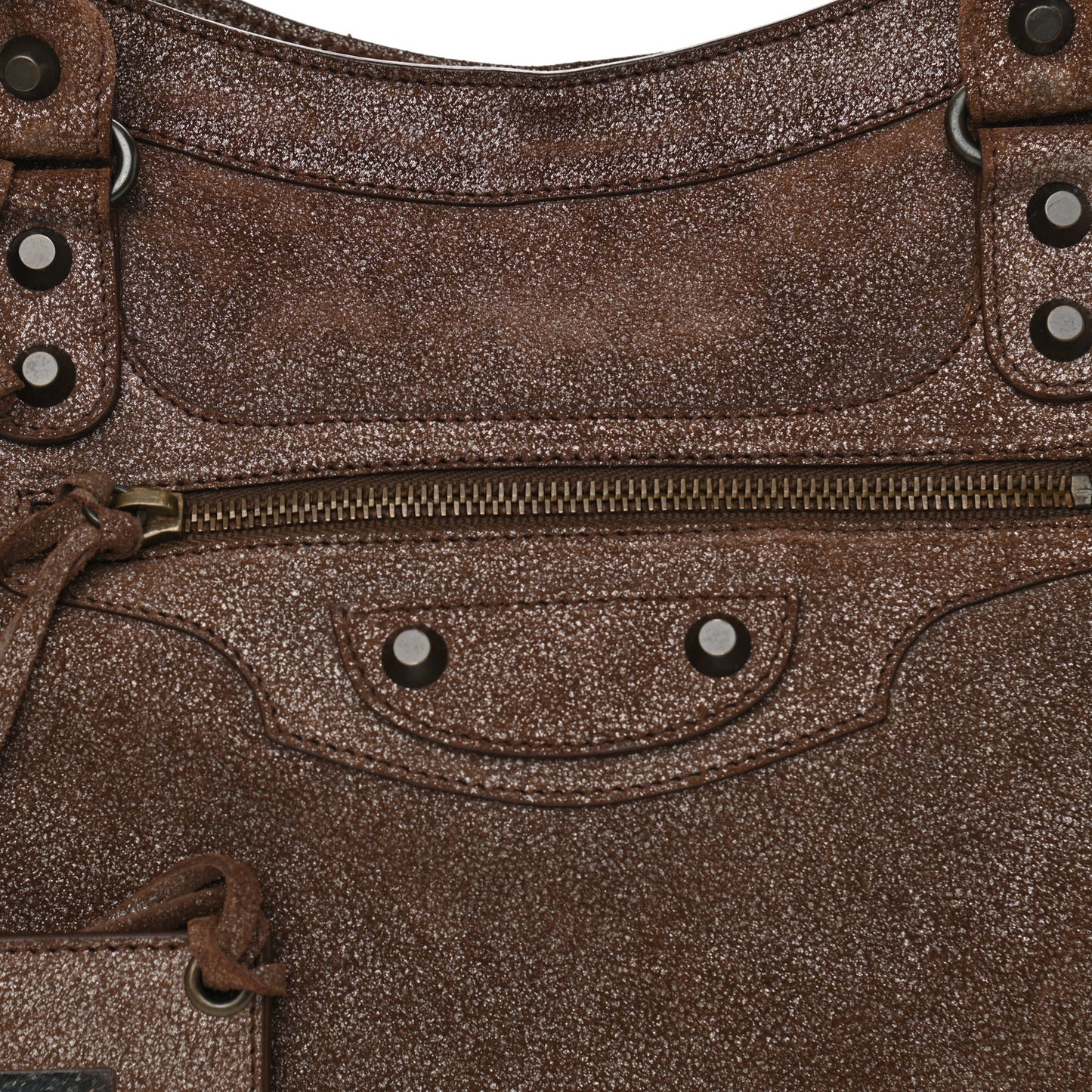 Metallic Craquele Calfskin Classic Hardware City Bronze