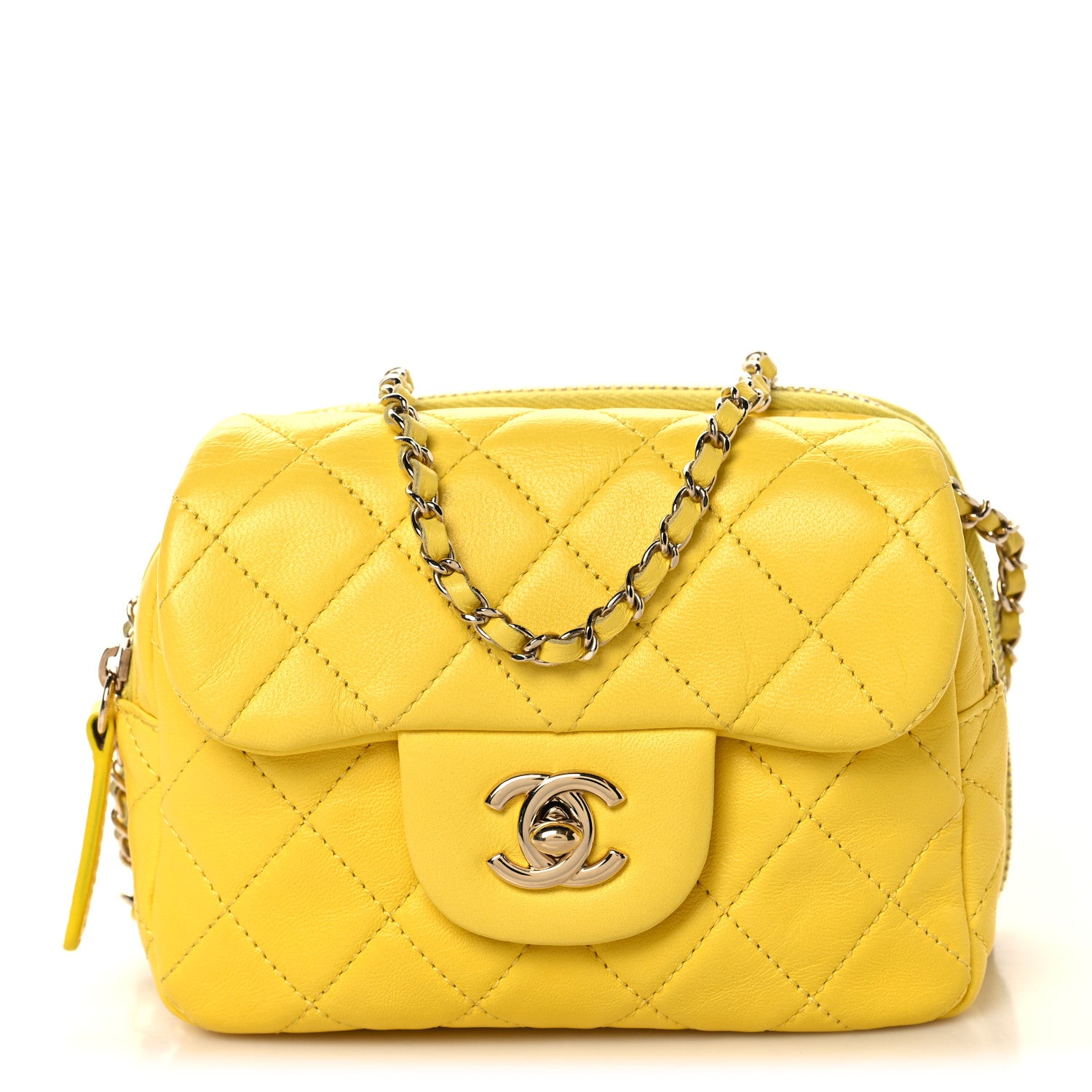 Chanel Lambskin Quilted New Mini Flap Yellow 1874151 – FASHIONPHILE