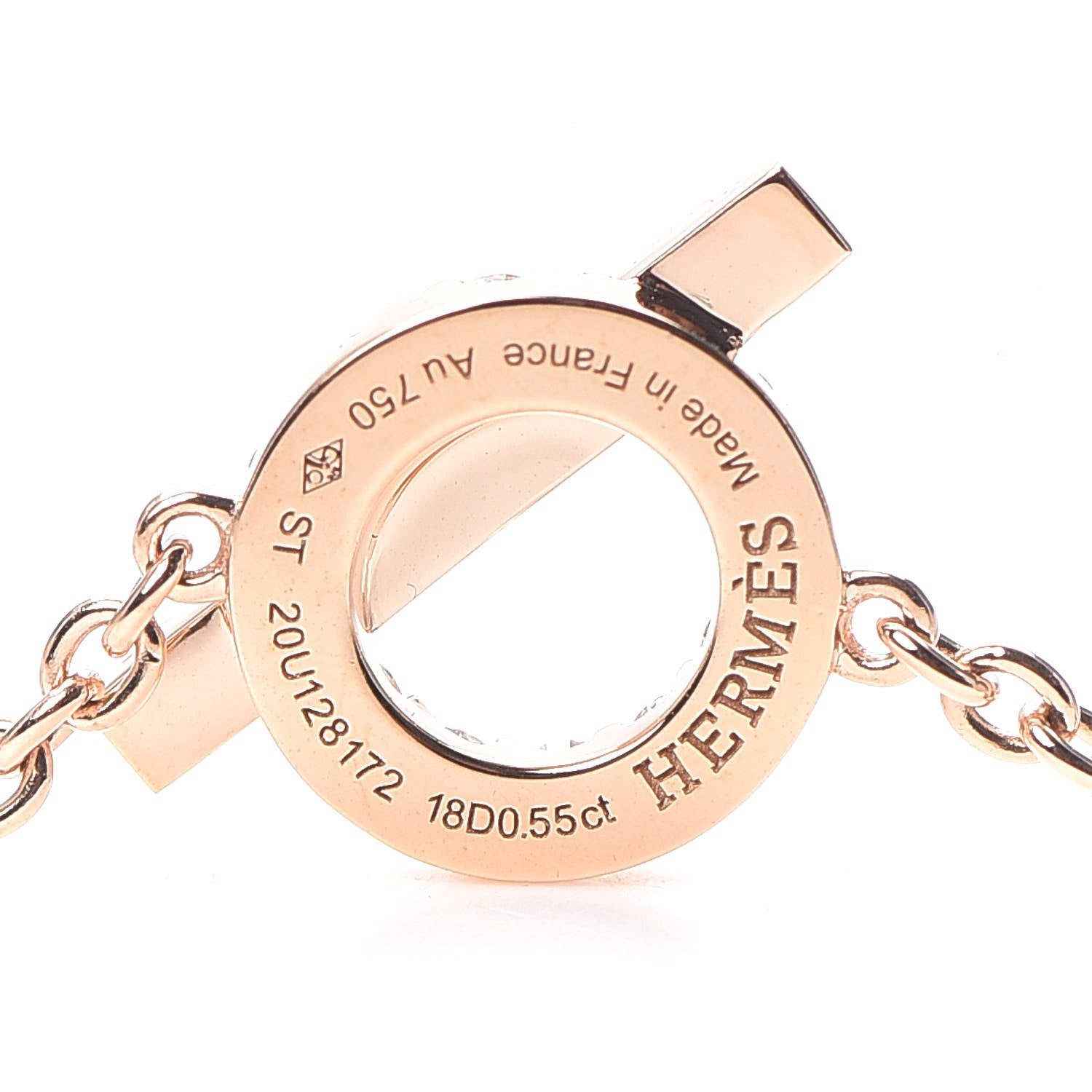 Hermes 18K Rose Gold Diamond Finesse Bracelet ST 4 of 5