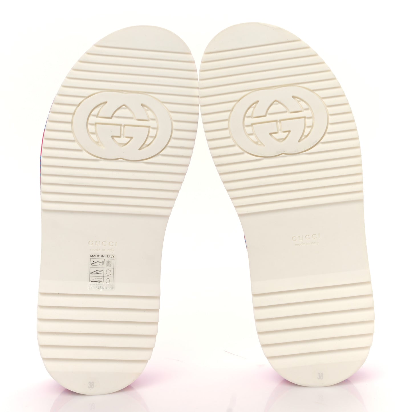 GG Supreme Joy Monogram Angelina Platform Slide Sandals 38 Fuxia Blue