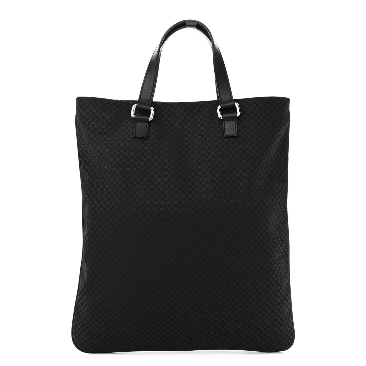 Nylon Microguccissima Flat Vertical Tote Black
