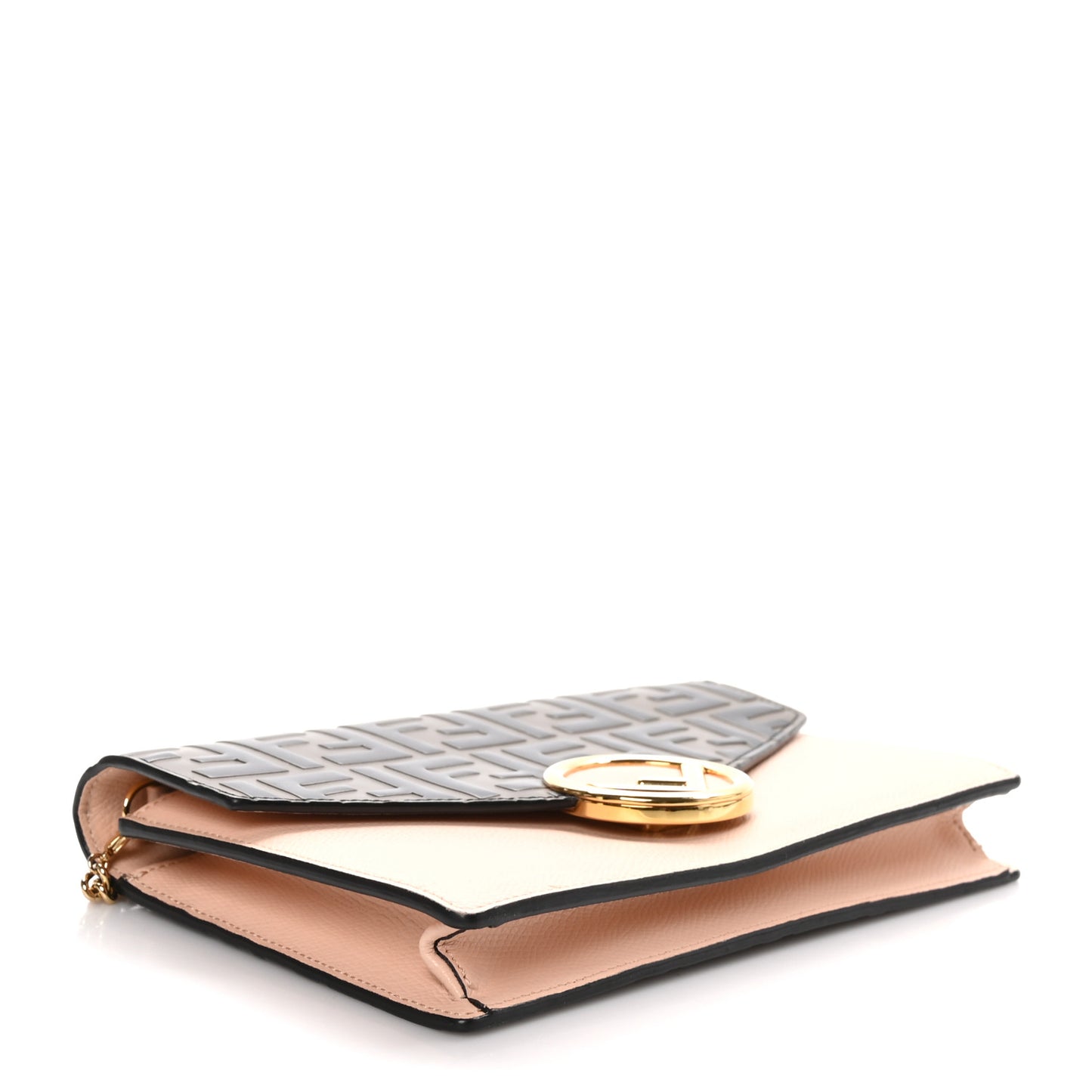 Vitello Cruise F is Fendi FF 1974 Embossed Medium Envelope Wallet On Chain Maya Black Light Rose